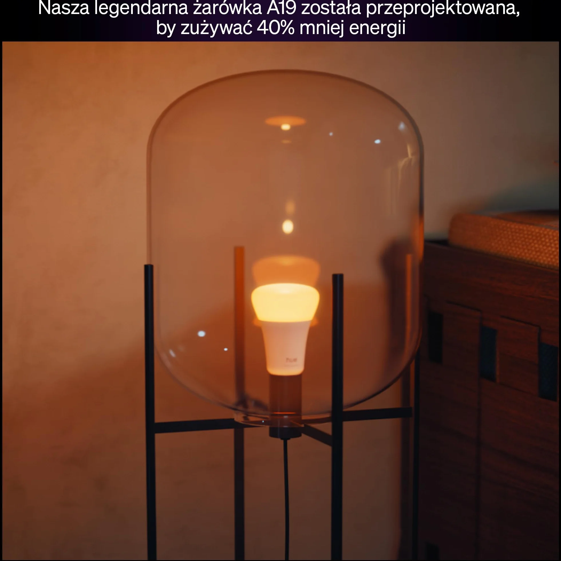Żarówka Philips Hue Smart LED A60, White Ambiance, trzonek E27, 8,1 W, pełne spektrum światła 1000K–20000K, 1100 lumenów, przyciemnianie, działa z Alexa, Google Assistant i Apple Home, op. 2 szt.