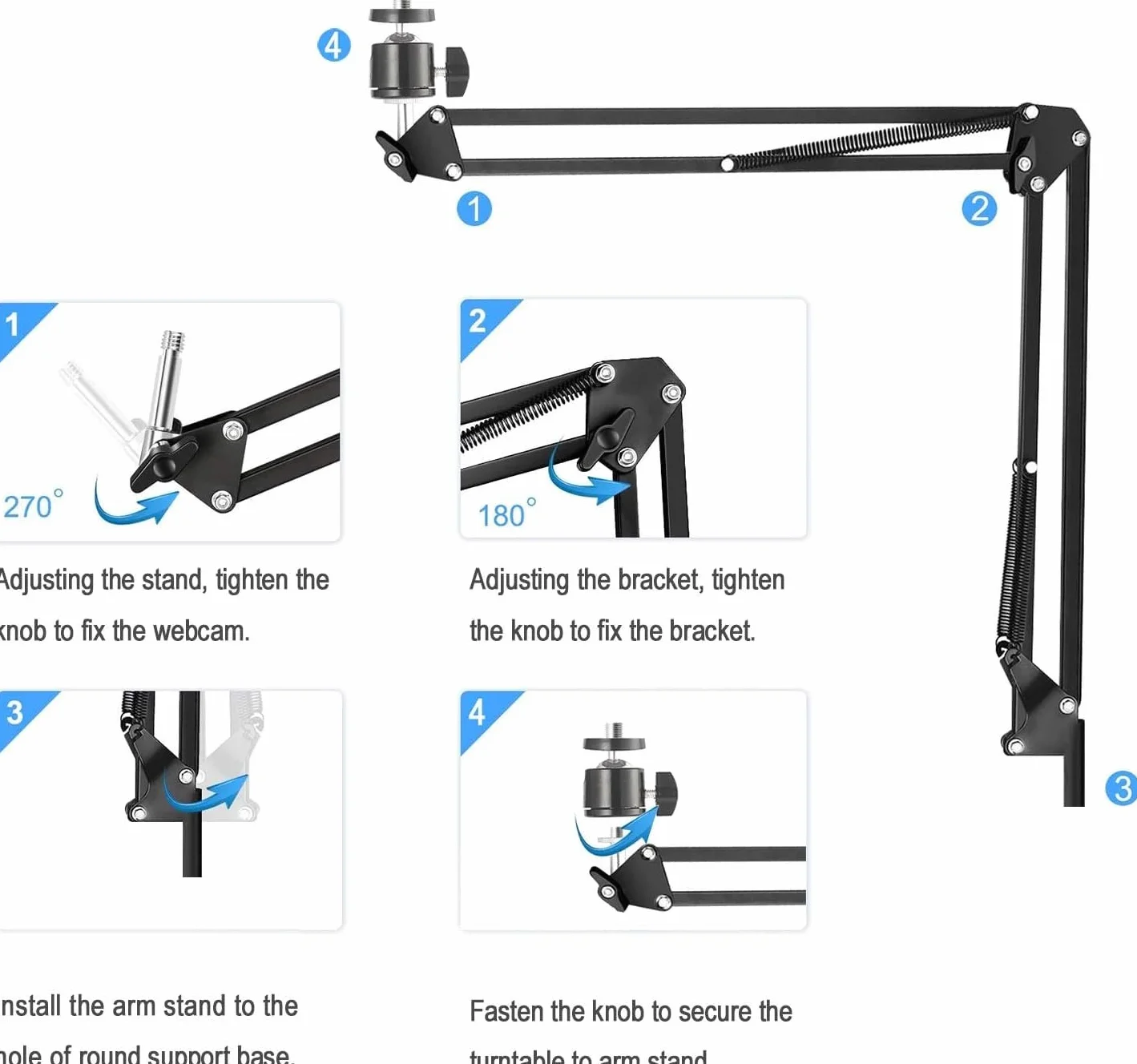 Stojak podłogowy do kamery internetowej, metalowy uchwyt podłogowy do kamery internetowej kompatybilny z Logitech C920 StreamCam C930 C922 C925e C615 Brio 4K