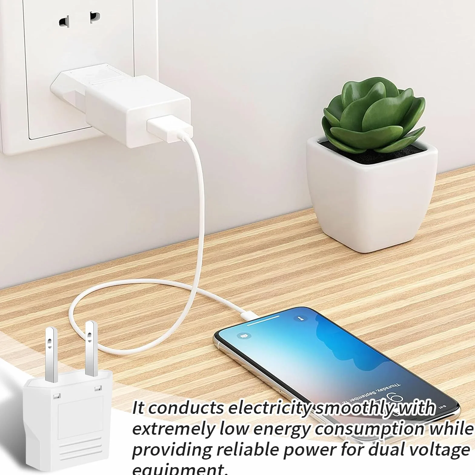 MAEXUS 4 adaptery podróżne, adapter US na UE, adapter podróżny USA, wtyczka konwersji prądu, lekki i kompaktowy adapter z wtyczką USA, idealny w podróży i podróży służbowych, 6 A/250 V (biały)