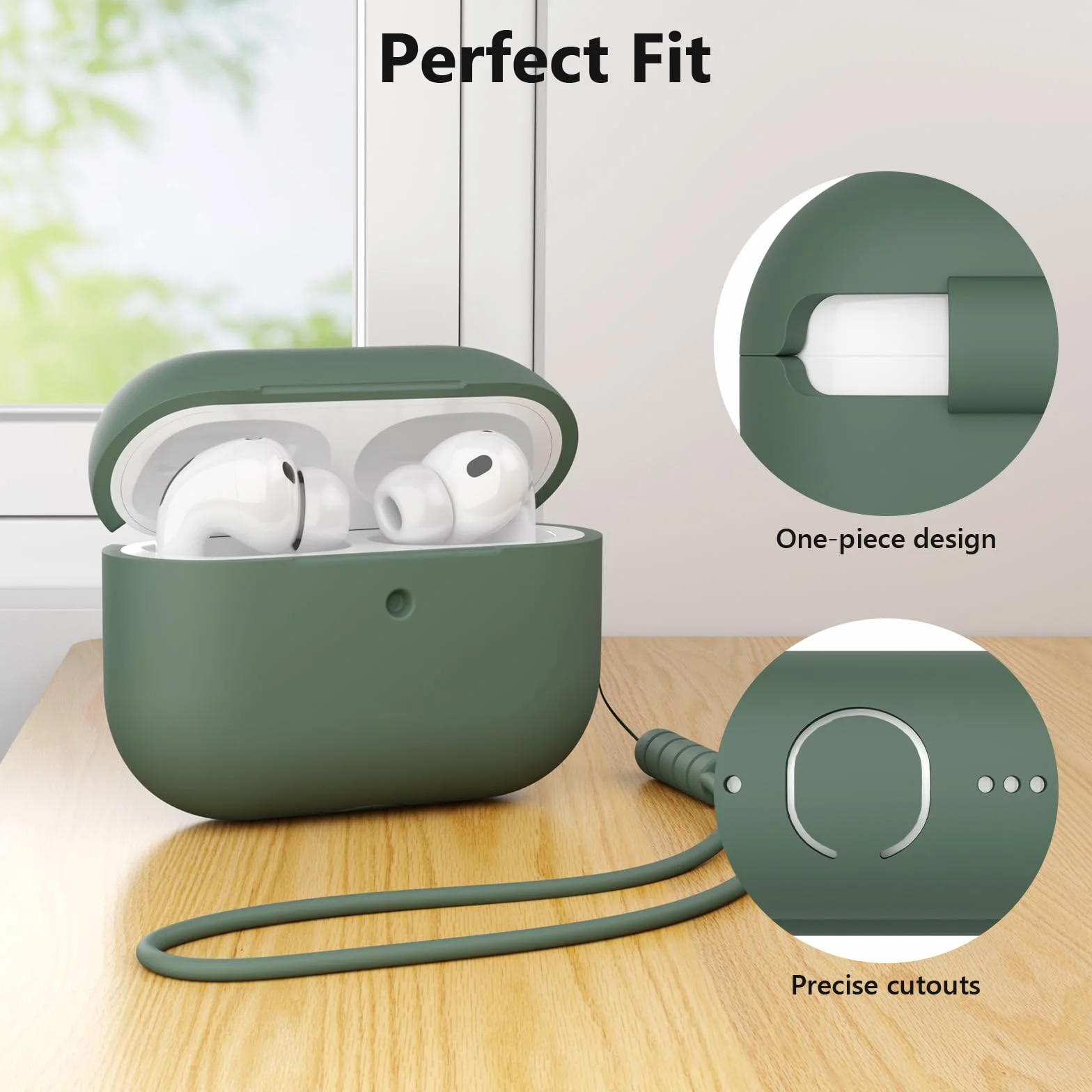 Silikonowe etui AirPods Pro 3 odporne na wstrząsy z zestawem do czyszczenia i smyczą