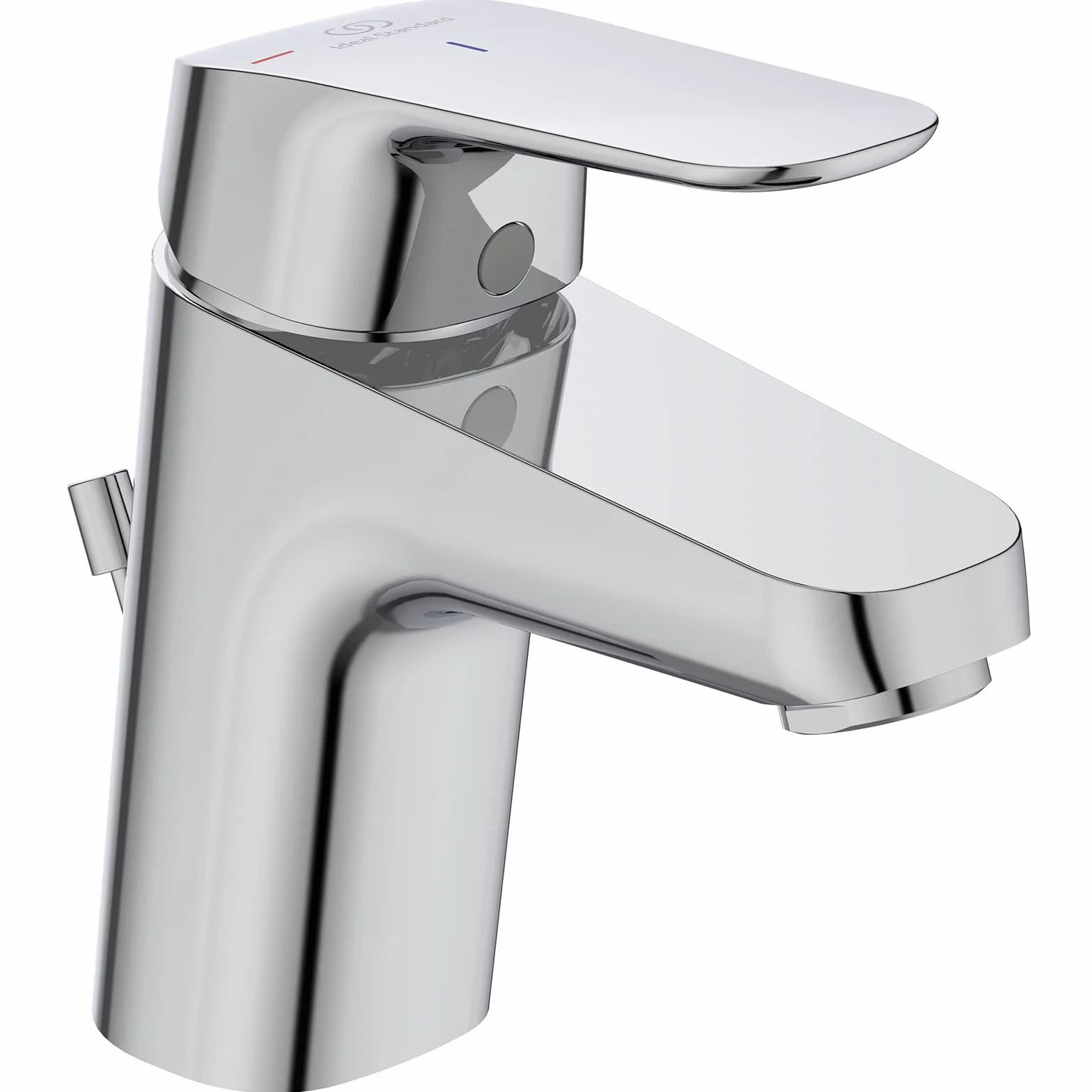 Ideal Standard B1711AA bateria umywalkowa Ceraflex, metalowy zestaw odpływowy G1 ¼, funkcja Bluestart, wysięg 101 mm, wysokość wylotu 68 mm, chrom