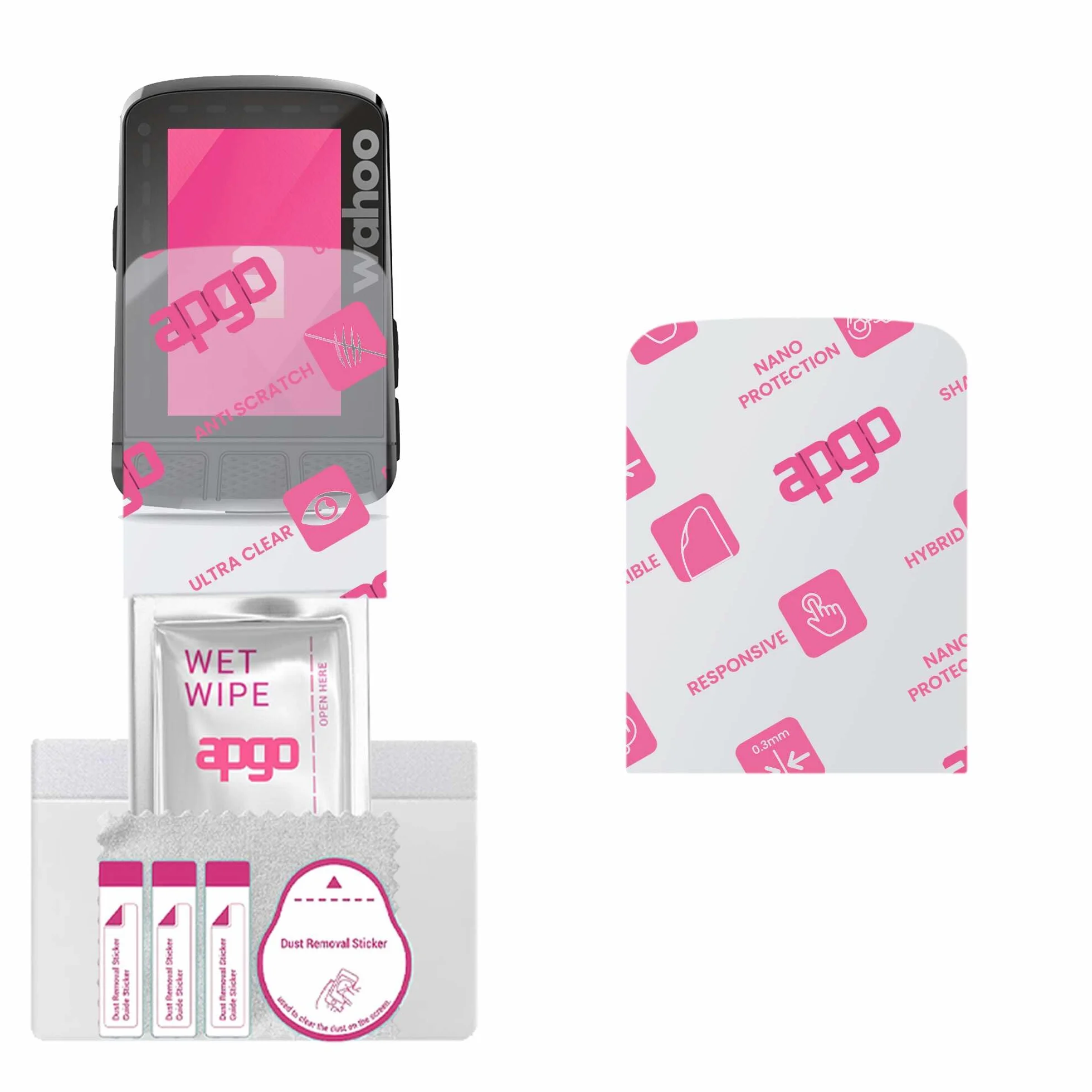 apgo Hybrid Glass Screen Protector do Wahoo Elemnt New Roam GPS V2, szkło hybrydowe, zamiennik hartowanego