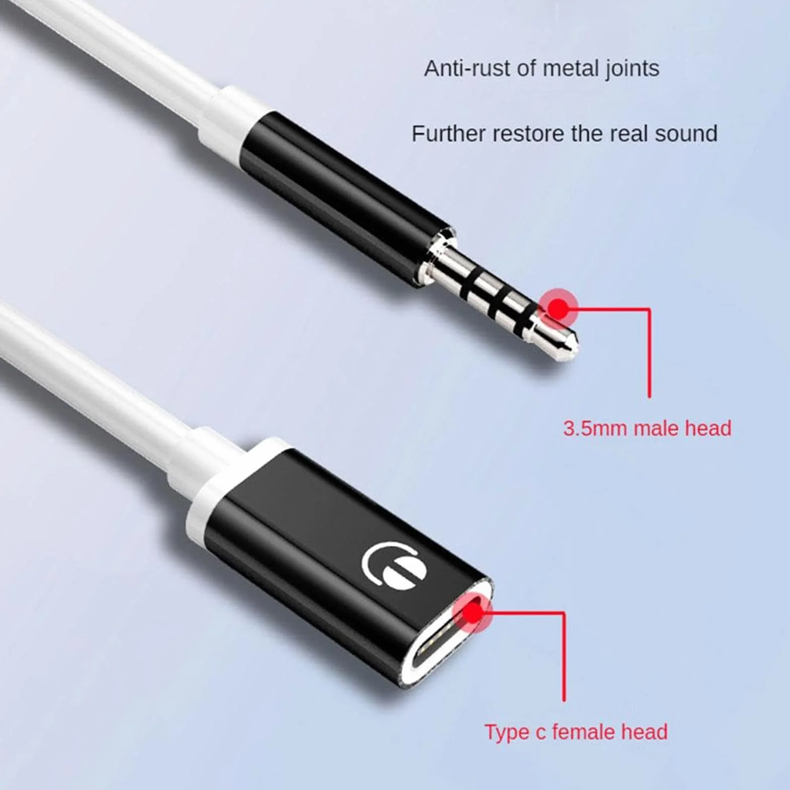 Adapter jack typu C na 3,5 mm, kabel audio, konwerter dźwięku