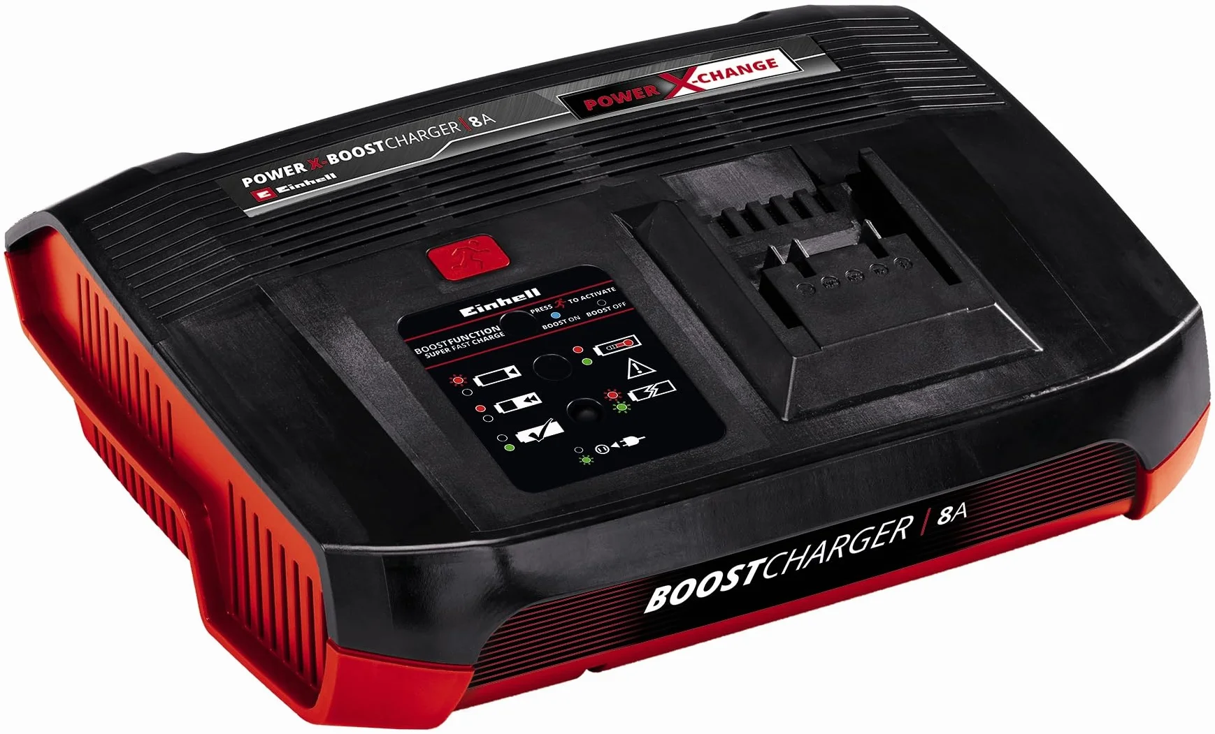 Oryginalna ładowarka Einhell Power X-Boostcharger 8A Power X-Change (litowo-jonowa, do wszystkich akumulatorów Power X-Change, tryb Boost dla szybszego ładowania, 7-poziomowy wskaźnik stanu LED)