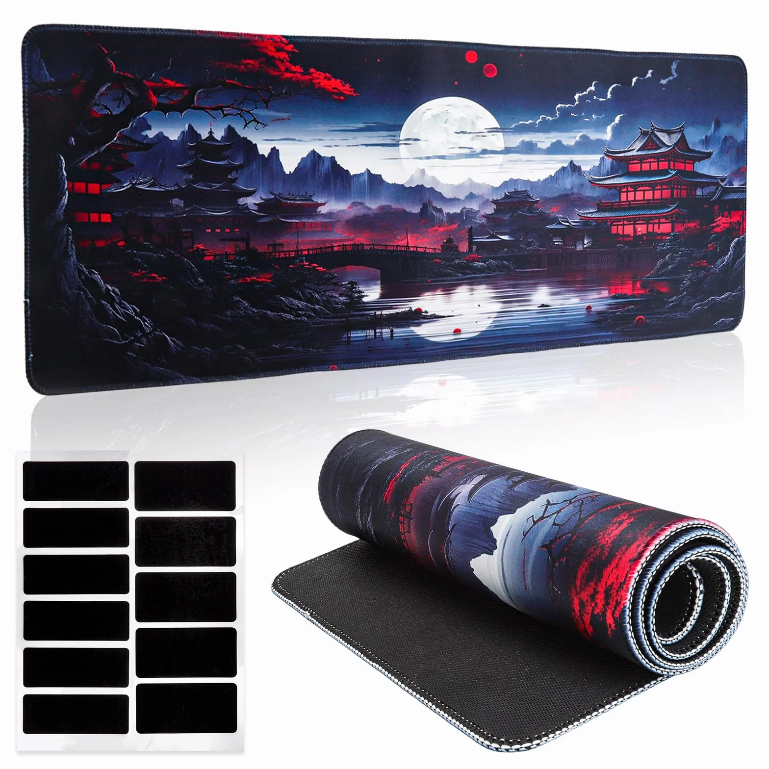 Podkładka pod mysz XXL 800x300 mm dla graczy antypoślizgowa gumowa podstawa obszyte krawędzie anime