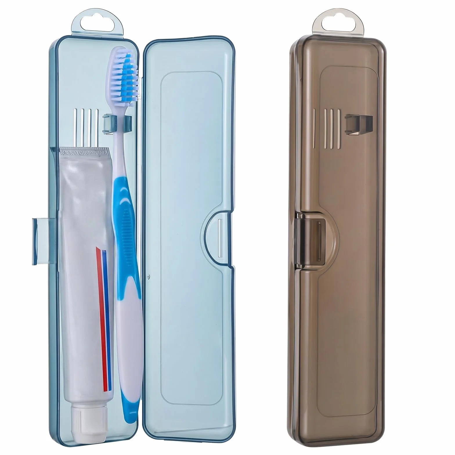 2 sztuki etui na szczoteczki do zębów do podróży, 20 cm, przezroczyste etui na szczoteczki do zębów, etui na szczoteczki do zębów do podróży, przenośny uchwyt na szczoteczki do zębów z