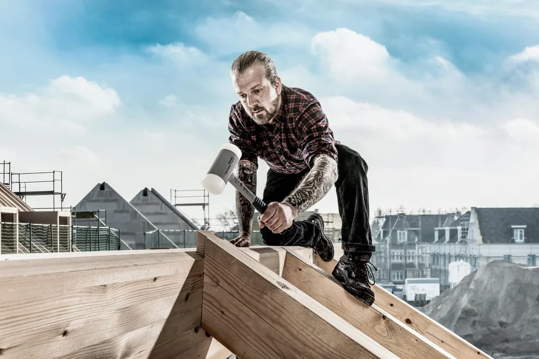 Supercraft młotek ochronny, z odpornym na pęknięcia trzonkiem z rur stalowych i ergonomicznie ukształtowanym, antypoślizgowym uchwytem | śr. = 50 mm | 3377.050