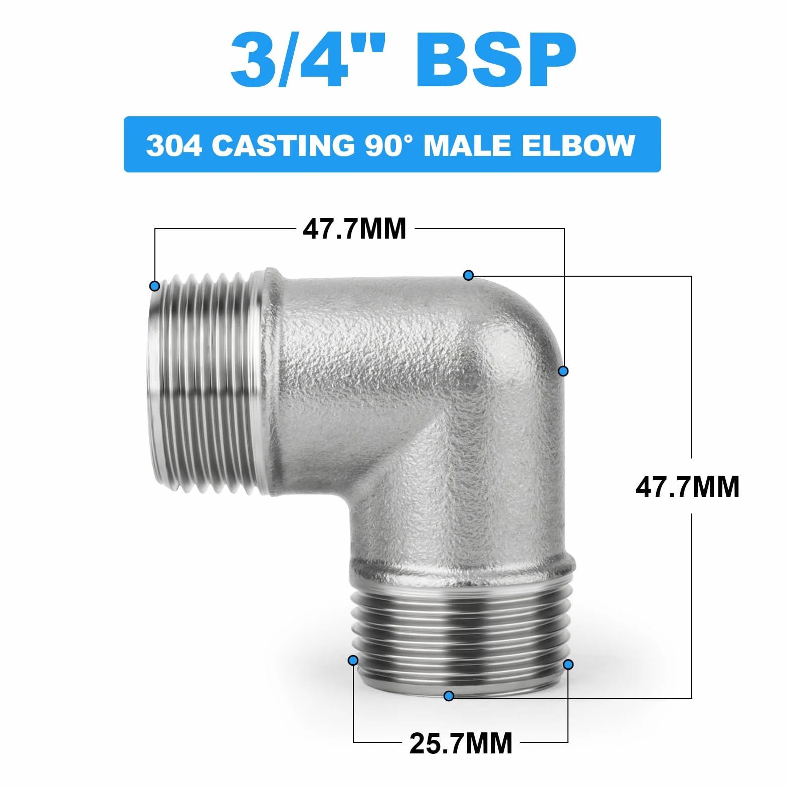2 szt. 304 stal nierdzewna 90 stopni męski kolanko 3/4 "BSP złącze węża męskiego