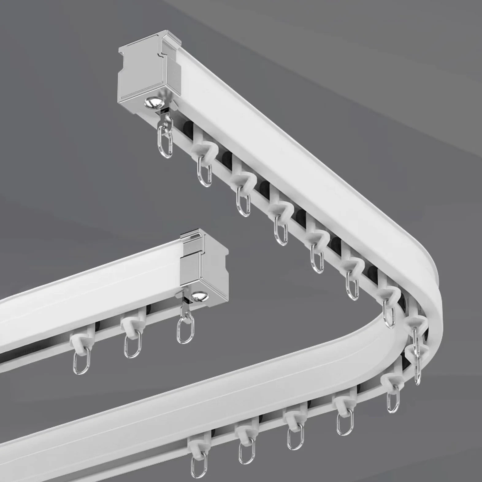Adjuble szyna sufitowa ain track - 70-600 cm, szyna do gięcia, stop aluminium, idealna do prywatności w otwartych przestrzeniach, czarna, 80 cm - elastyczna i rozpuszczalna