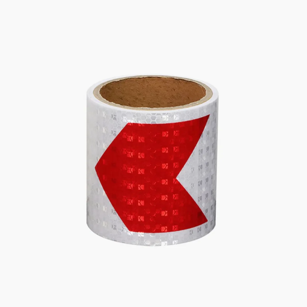 Flary ostrzegawcze, Taśma odblaskowa samoprzylepna do oznakowania ostrzegawczego 2,7 m x 10 cm wielokolorowa 1 rolka(Red+white)