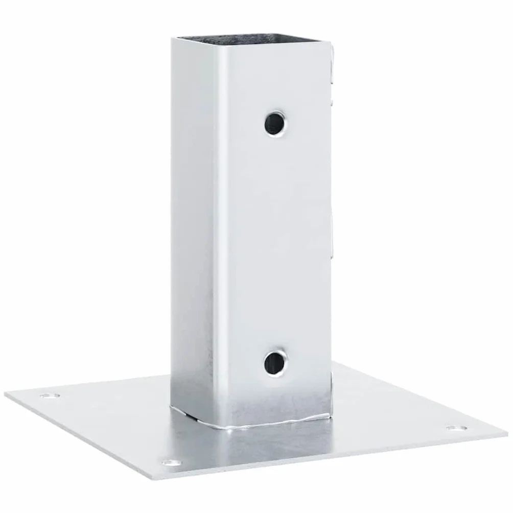 Wspornik słupka 51 x 51 mm, 12 sztuk, stal ocynkowana ogniowo | Do ogrodzenia, pawilonu, balustrad, odporna na korozję, odporna na warunki atmosferyczne, montaż na betonie lub drewnie