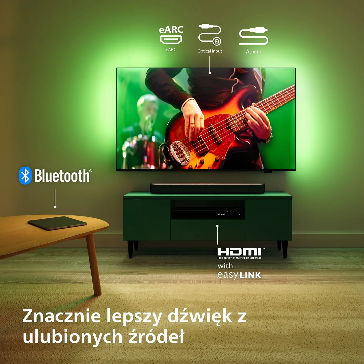 Philips TAB5109 Soundbar 2.0 120 W DTS Virtual X Bluetooth 5.4 HDMI ARC Ciemnoszary