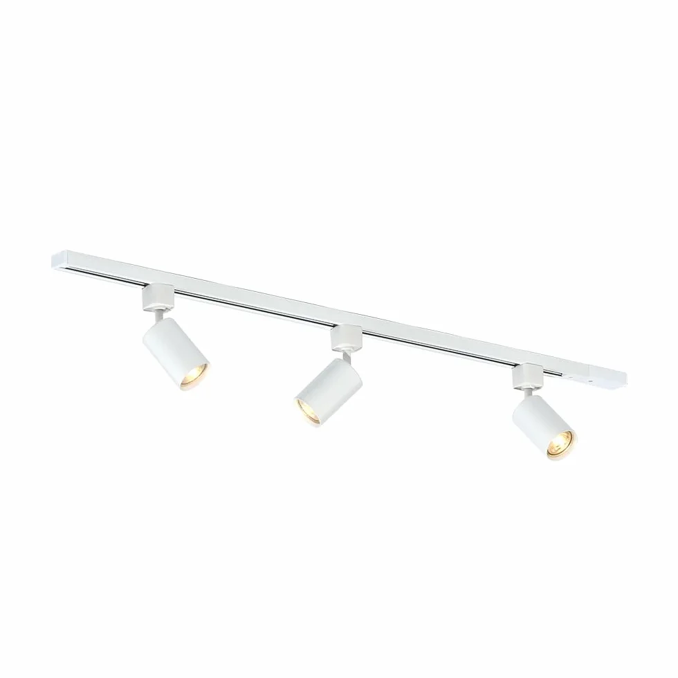 Focus III – 1-fazowe oświetlenie szyny GU10-100 cm, kształt litery I, z 3 punktami, system szyn w kolorze białym, łatwa instalacja, wydajne oświetlenie LED, nadaje się do czystego i atmosferycznego