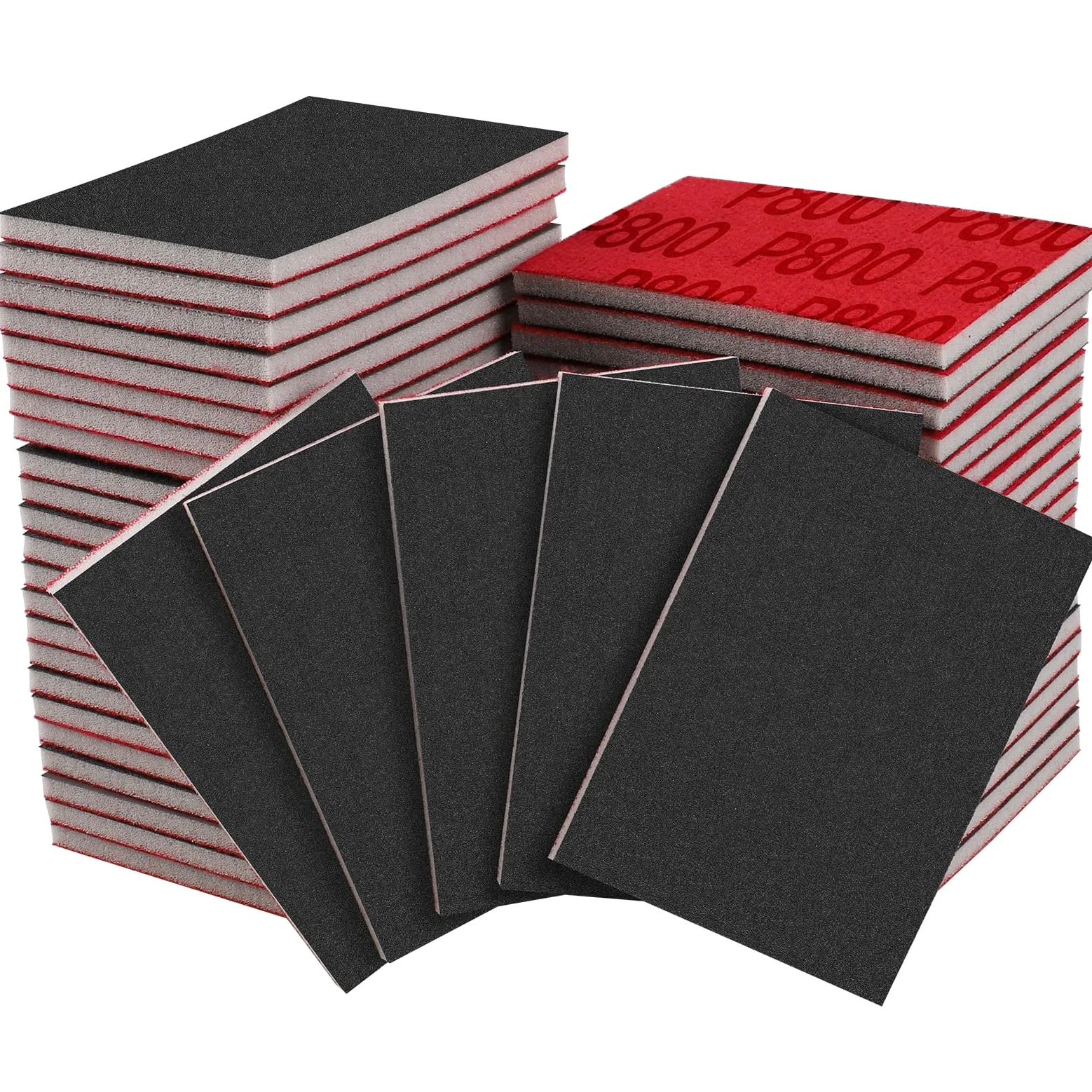 Gąbki szlifierskie, Piasek wypełniony pianką. Bloki gąbkowe 20 szt. 75 mm x 100, wiele ziaren, na mokro i sucho(75MMx100MM 800Grit)