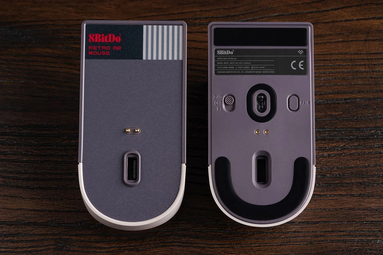 8BitDo Mysz retro R8 ze stacją ładującą, czujnikiem optycznym PAW 3395 DPI 26 000, bezprzewodowa mysz z częstotliwością odpytywania 4K, programowalnymi przyciskami i mikroprzełącznikami Kailh Sword GM