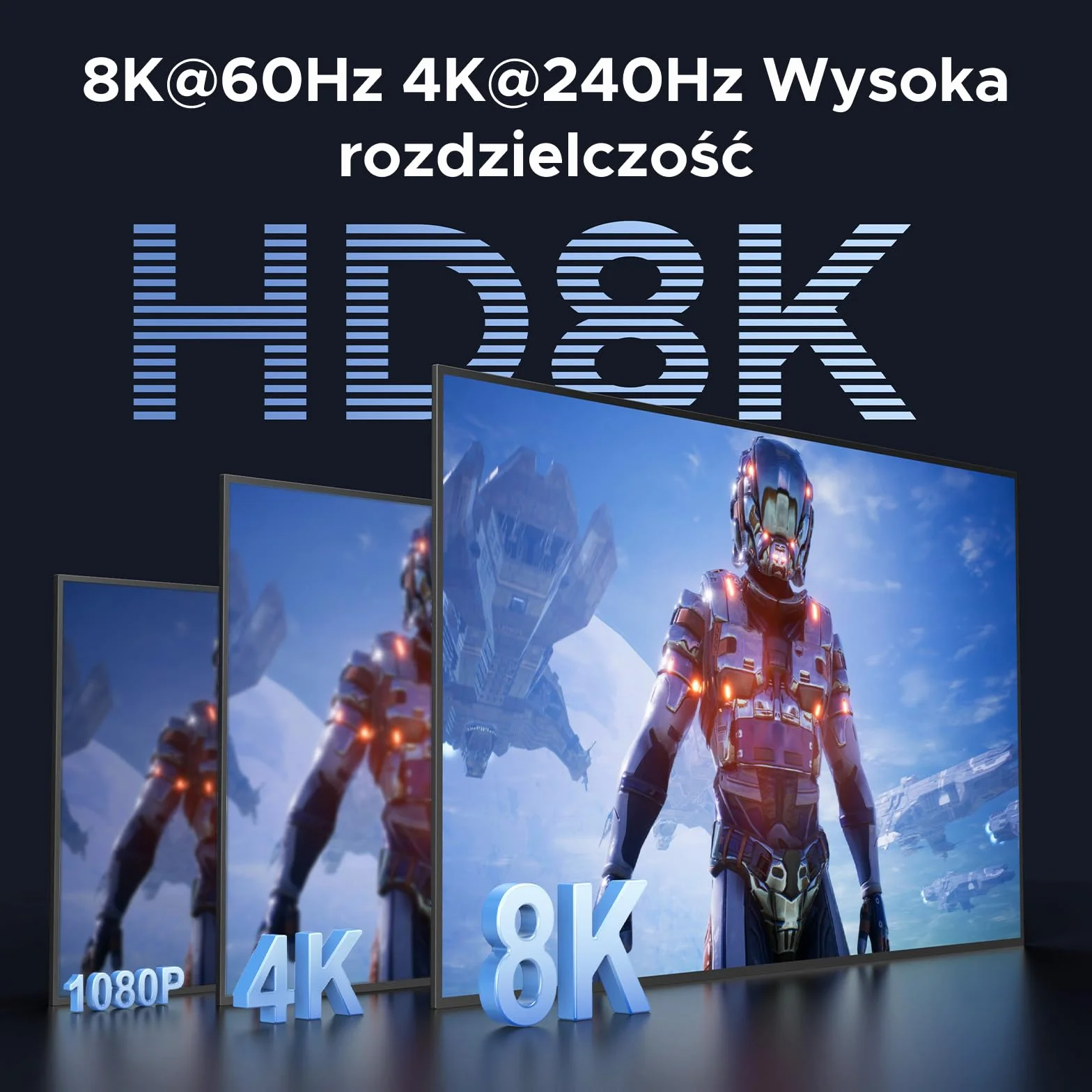UGREEN Przełącznik KVM HDMI DisplayPort 8K60Hz 3 monitory 4 porty USB 3.0