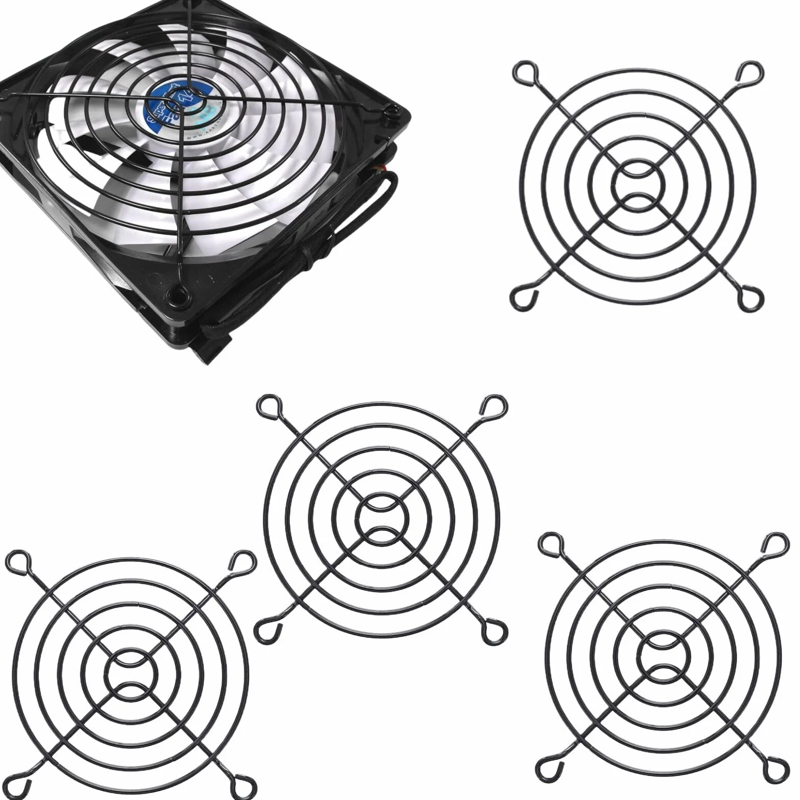 Fan Grill 120 mm,4 sztuki kratki wentylatora,kratka ochronna wentylatora,metalowa kratka wentylatora,osłona wentylatora komputera,kratka wentylatora chłodzącego