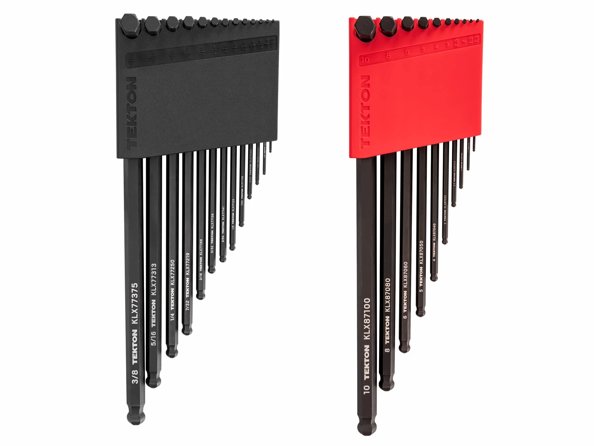 TEKTON KLX91313 Zestaw kluczy imbusowych z krótkim ramieniem, 23-częściowy (0,050-3/20.3 cm, 1.3-10 mm) | KLX91313