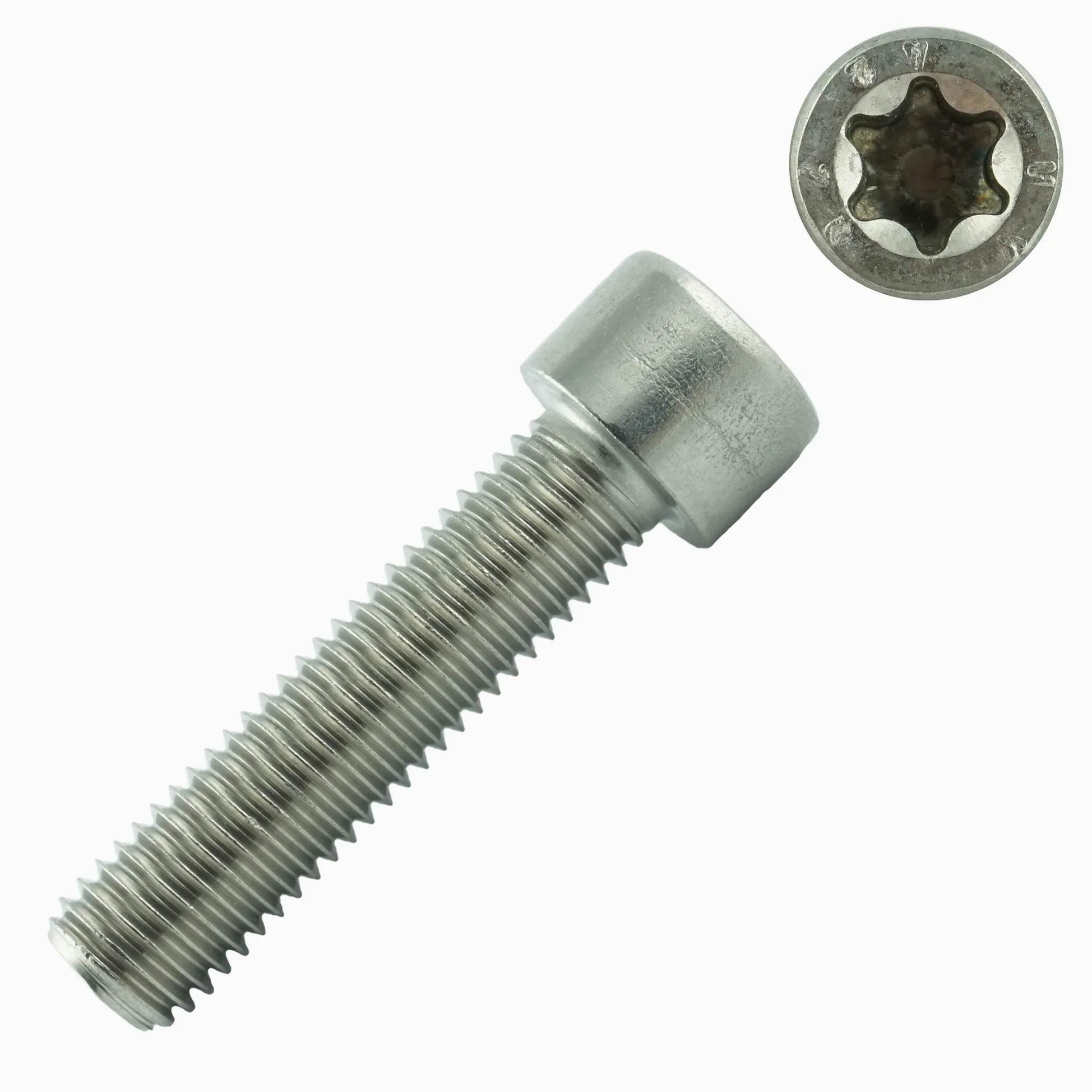 Śruby cylindryczne z gniazdem sześciokątnym TX M8 x 25 mm (100 sztuk) - śruby z łbem walcowym śruby ISO 14579 - DIN 912 śruby gwintowane - stal szlachetna A2 V2A - nierdzewna