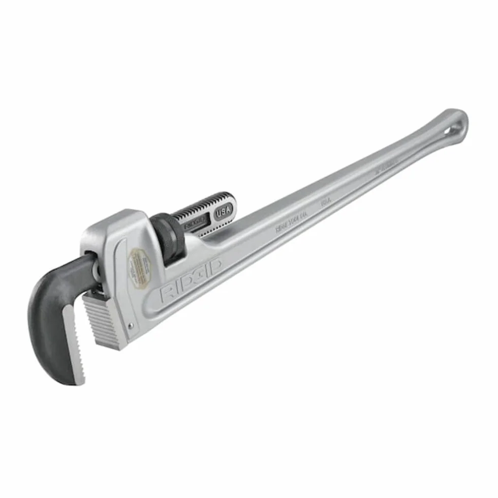 RIDGID 31110 Model 836 Klucz do rur hydraulicznych, aluminiowy, prosty, 91 cm, srebrny, wyprodukowany w USA