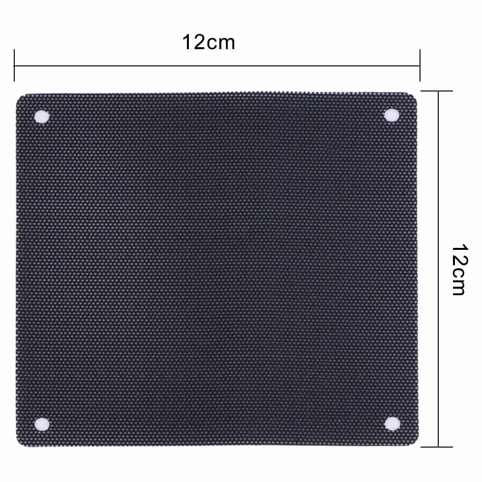 POFET 8szt. 12 * 12cm siatka filtru przeciwpyłowego do wentylatorów komputerowych filtr do chłodzenia komputera Czarna osłona pyłoszczelna