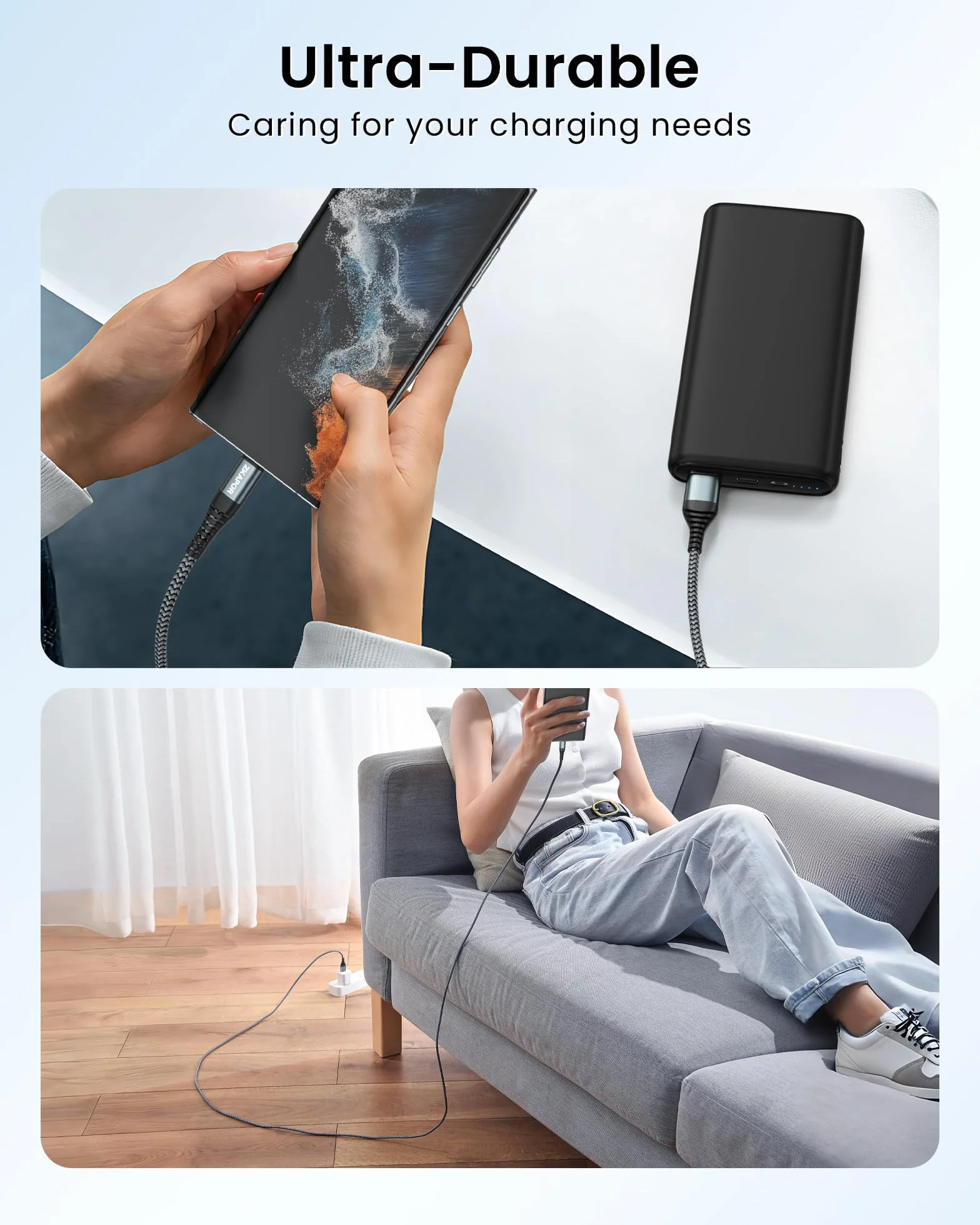 Extra Long USB C Cable 3M Type C Szybki kabel ładujący 3A Nylon kompatybilny z iPhone 15/15 Pro Max Samsung Galaxy S23/S22/S21/S10 Note 10 Huawei P40/P30 Google Pixel