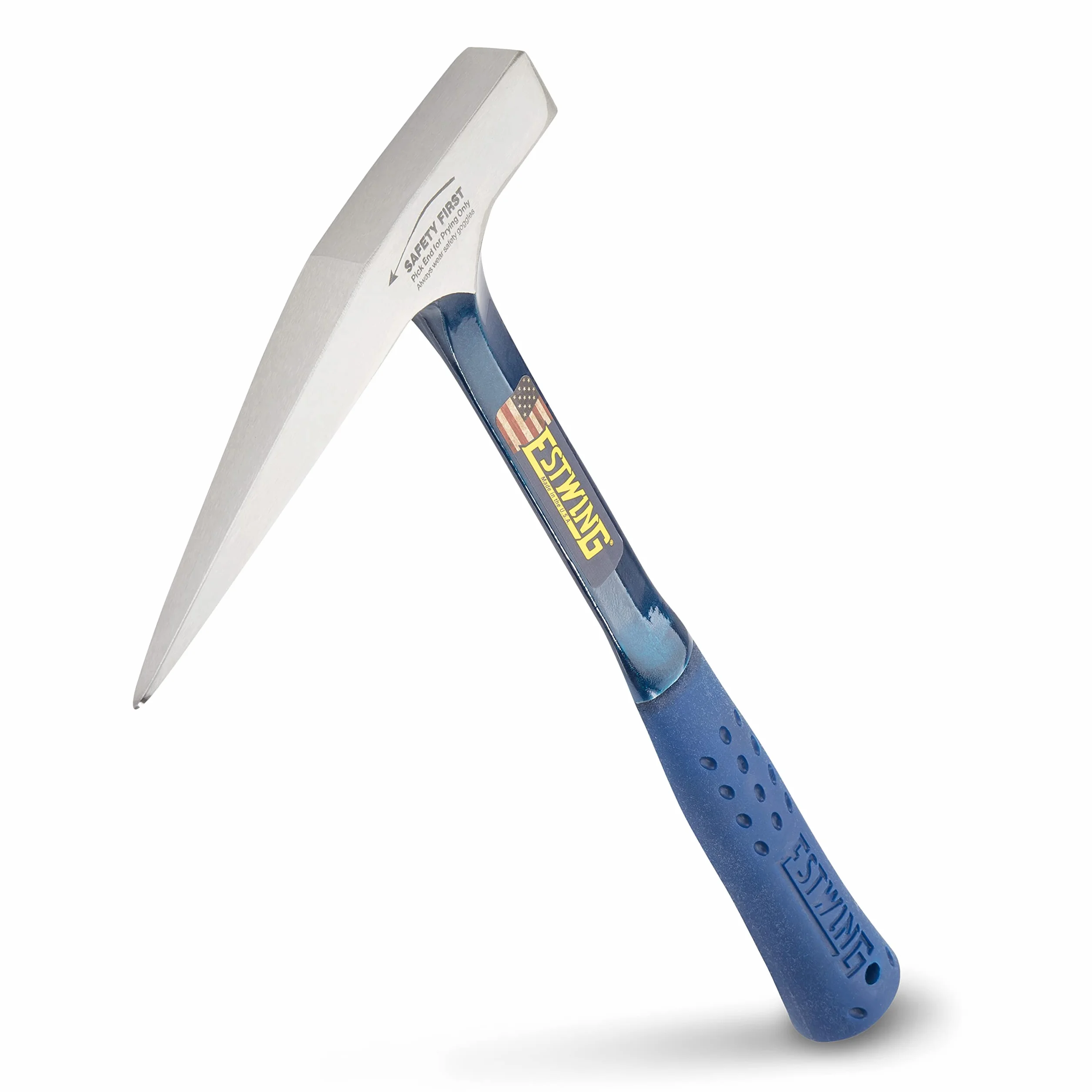 ESTWING Rock Pick - 13 oz Geology Hammer with Smooth Face & Shock Reduction Grip - E3-13P