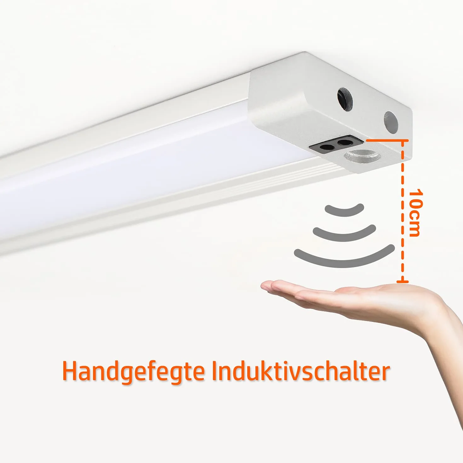 da LIGHT Lampa LED do zabudowy podszafkowej z czujnikiem 26 V, 4 W, 320 lm, 4000 K, naturalna biel, lampa kuchenna, przełącznik bezdotykowy, czujnik podczerwieni, listwa kuchenna, oświetlenie szafki