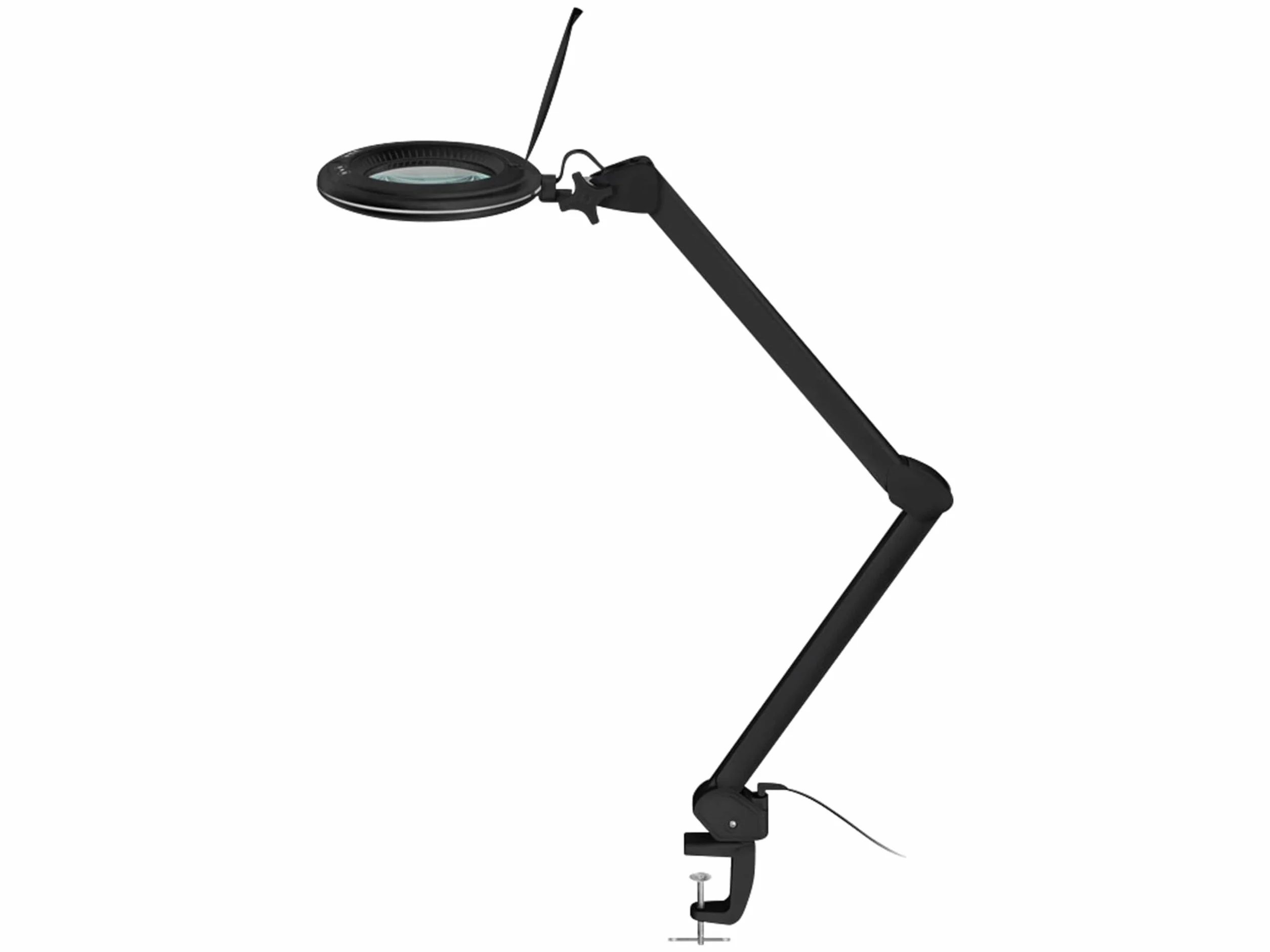 goobay 64986 LED lampa z lupą z zaciskiem/lampa z lupą z tworzywa sztucznego/pobór mocy 10 W/strumień świetlny 800 lm/napięcie robocze 230 V (AC) / czarna