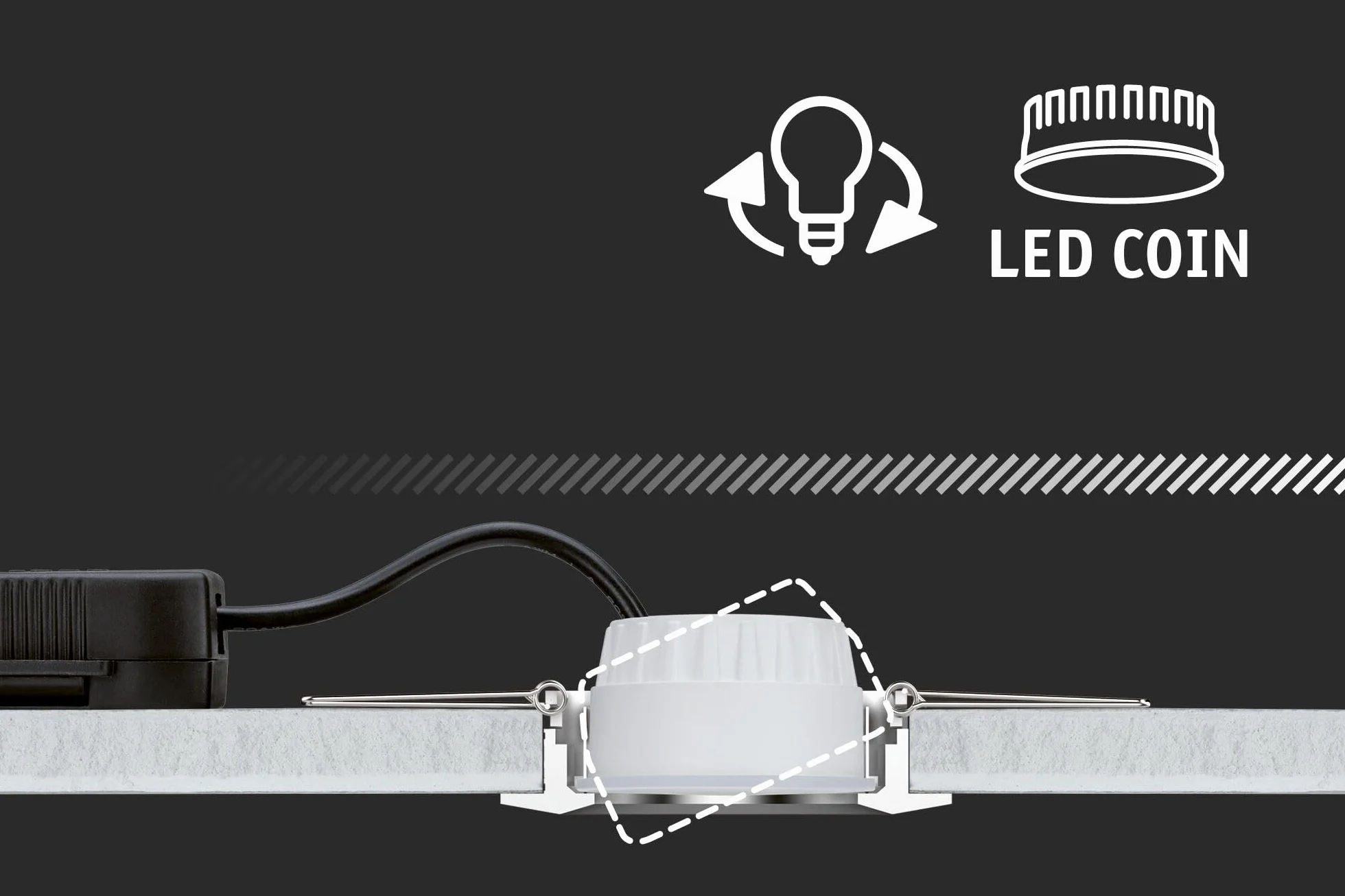 Paulmann 92472 oprawa wpusz. LED Modul Choose Coin zest. 3 szt., okrągły, 50 mm, 3x6 W, 3x470 lm, 230 V, 2700 K, satyn. okrągły, spot sufit., tw. szt.