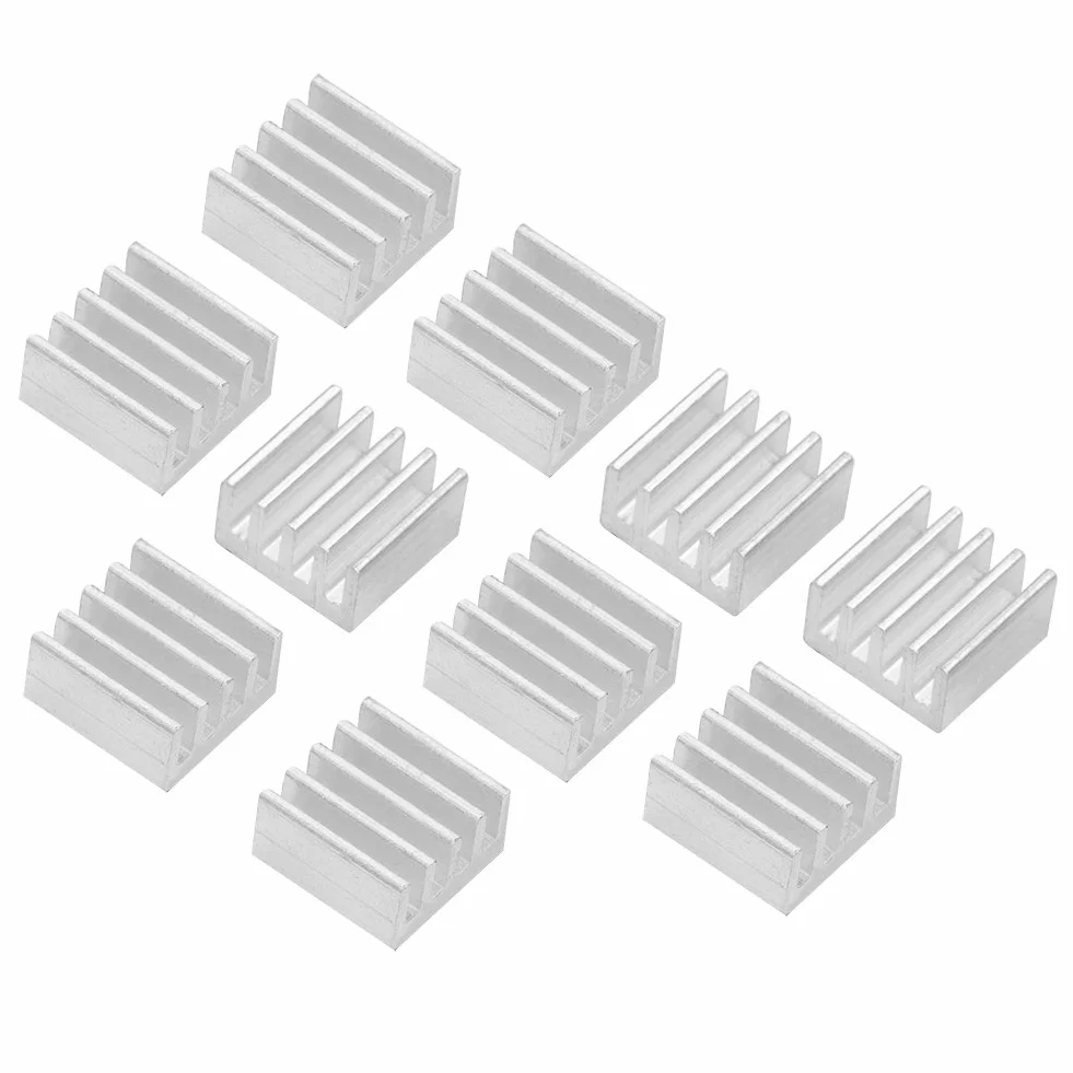 Aluminiowe radiatory chipowe samoprzylepne A4988 do drukarki 3D, srebrny