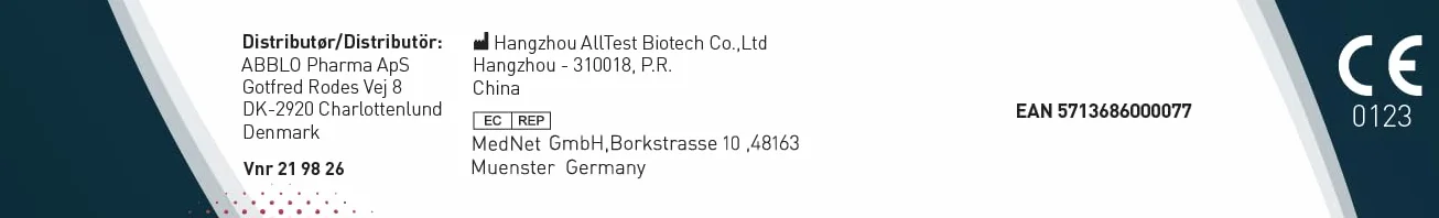 ABBLO Test ciążowy - (DE-UK-ES-DK-SE-NO) - Test przed okresem. Czułość 5 i 25 mlU/ml. (DK-NO-SE)