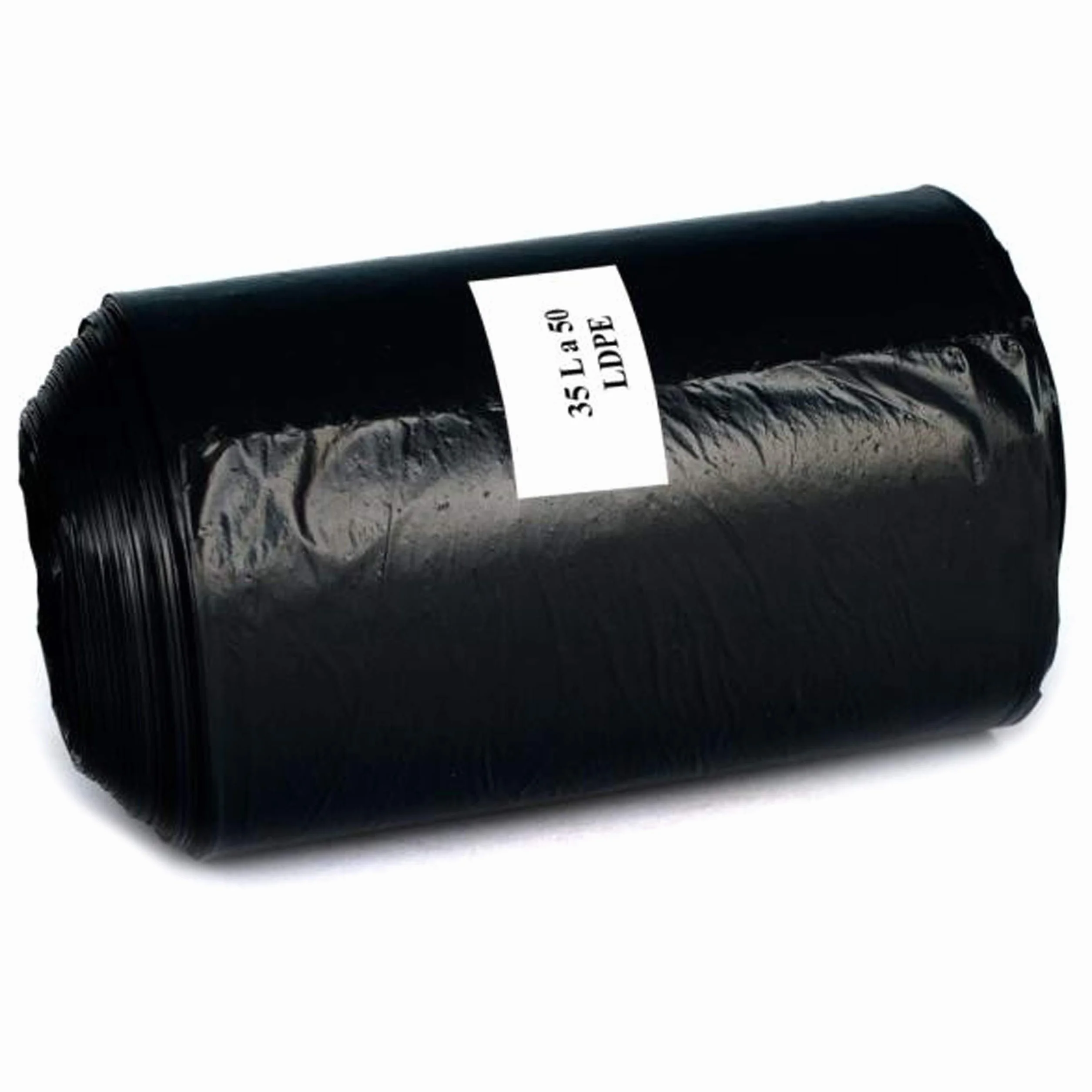 Czarne worki na śmieci, wytrzymałe LDPE 35l 50 worków