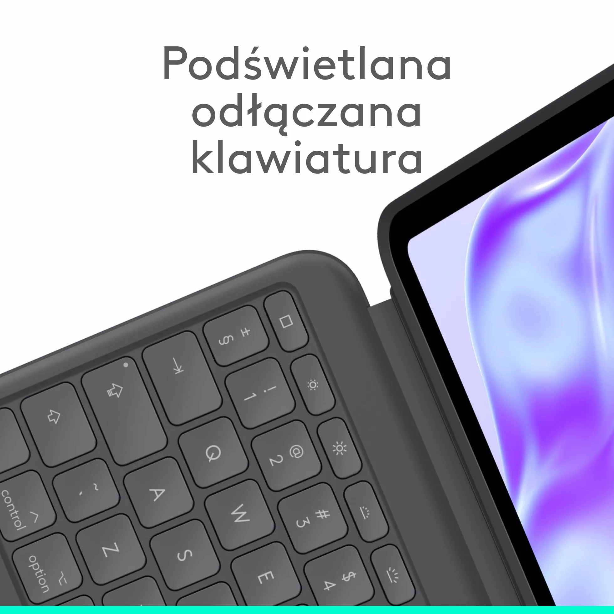 Logitech Combo Touch Etui z klawiaturą do iPada Pro 13 cali M4 M5 2024 2025 Odłączana podświetlana podstawka Grafit