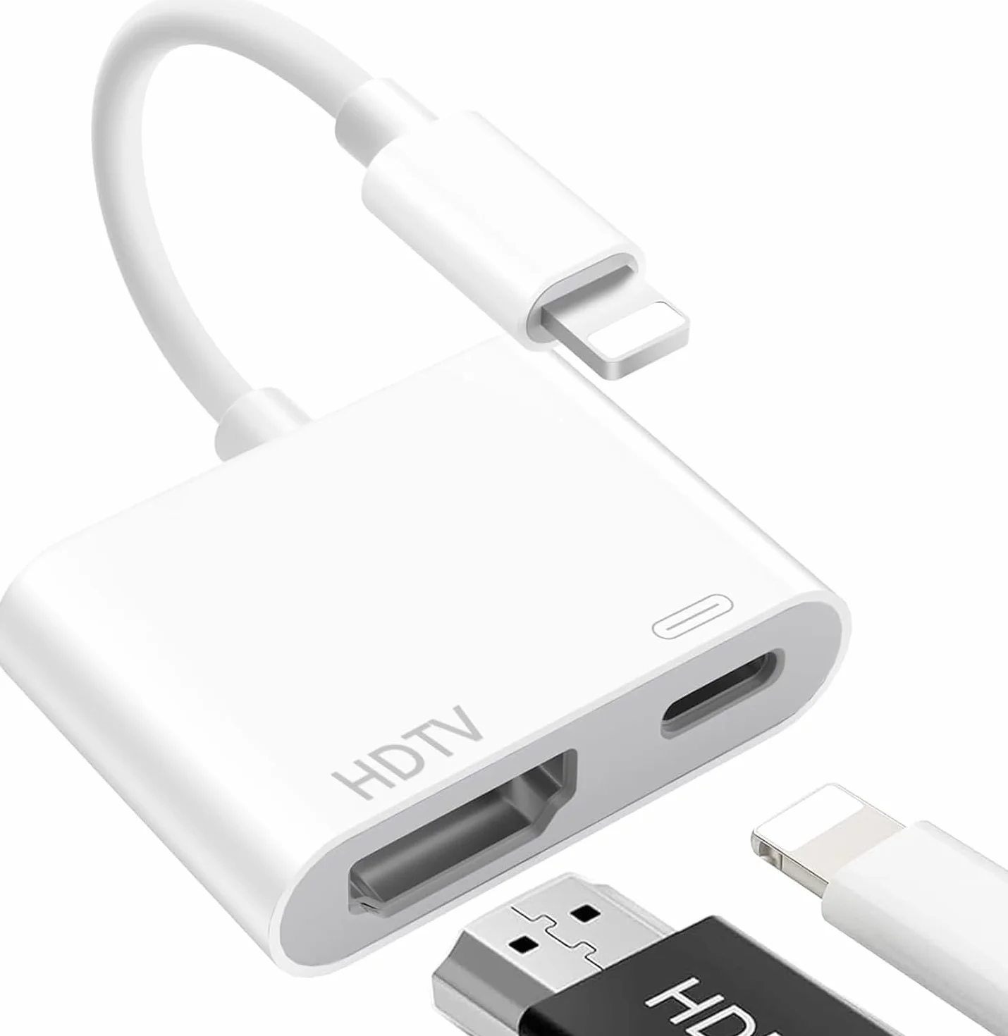 Oliveria Adapter Lightning HDMI, 【MFI Zertifiziert】 Adapter iPhone HDMI do iPhone'a 14/13/12/11/XS/XR/8/7/iPad, Plug and Play