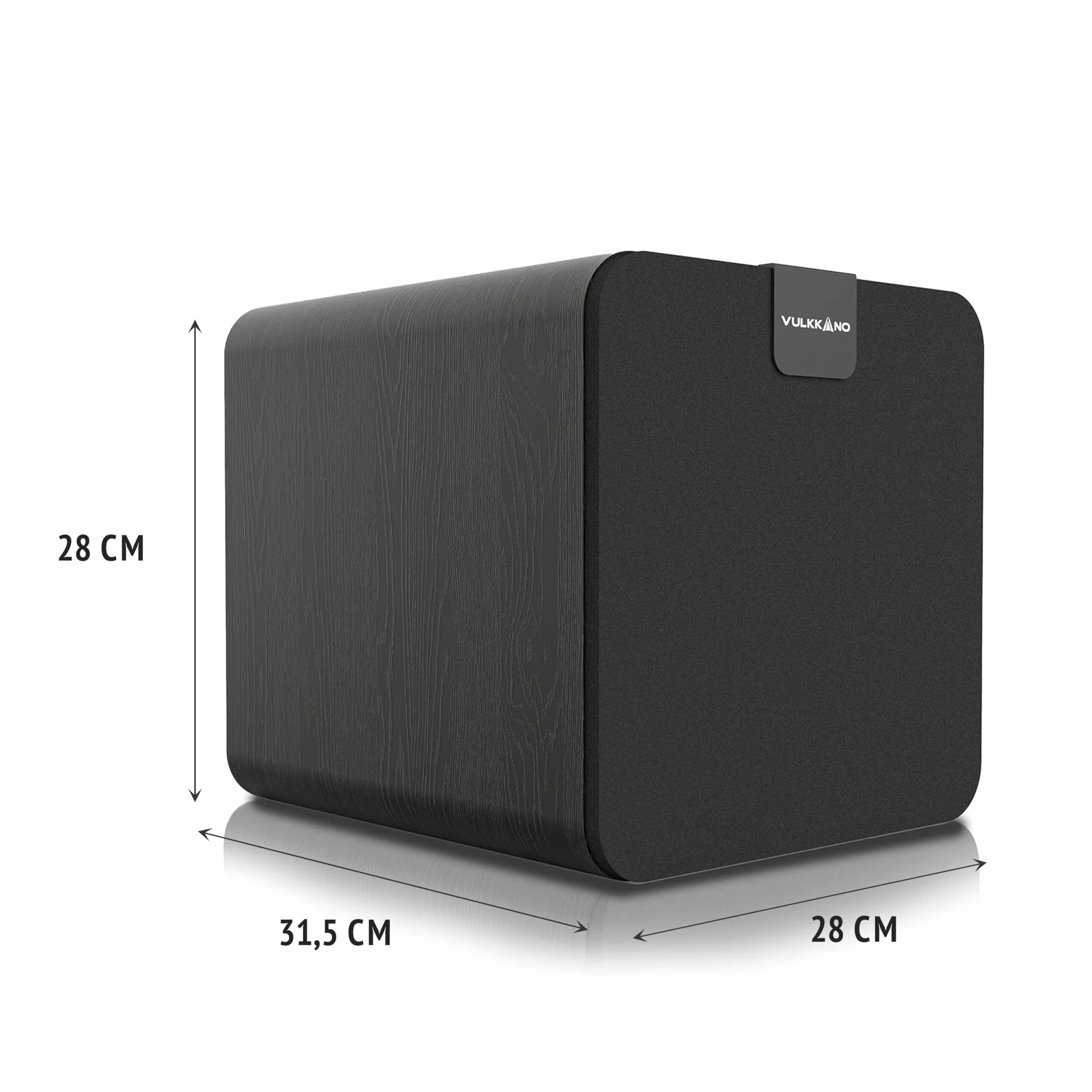 VULKKANO SUB8 Subwoofer aktywny 8-calowy, zasilany mocą 80 W RMS, częstotliwość 40 Hz - 250 Hz, regulowana zwrotnica, domowe audio i kino.