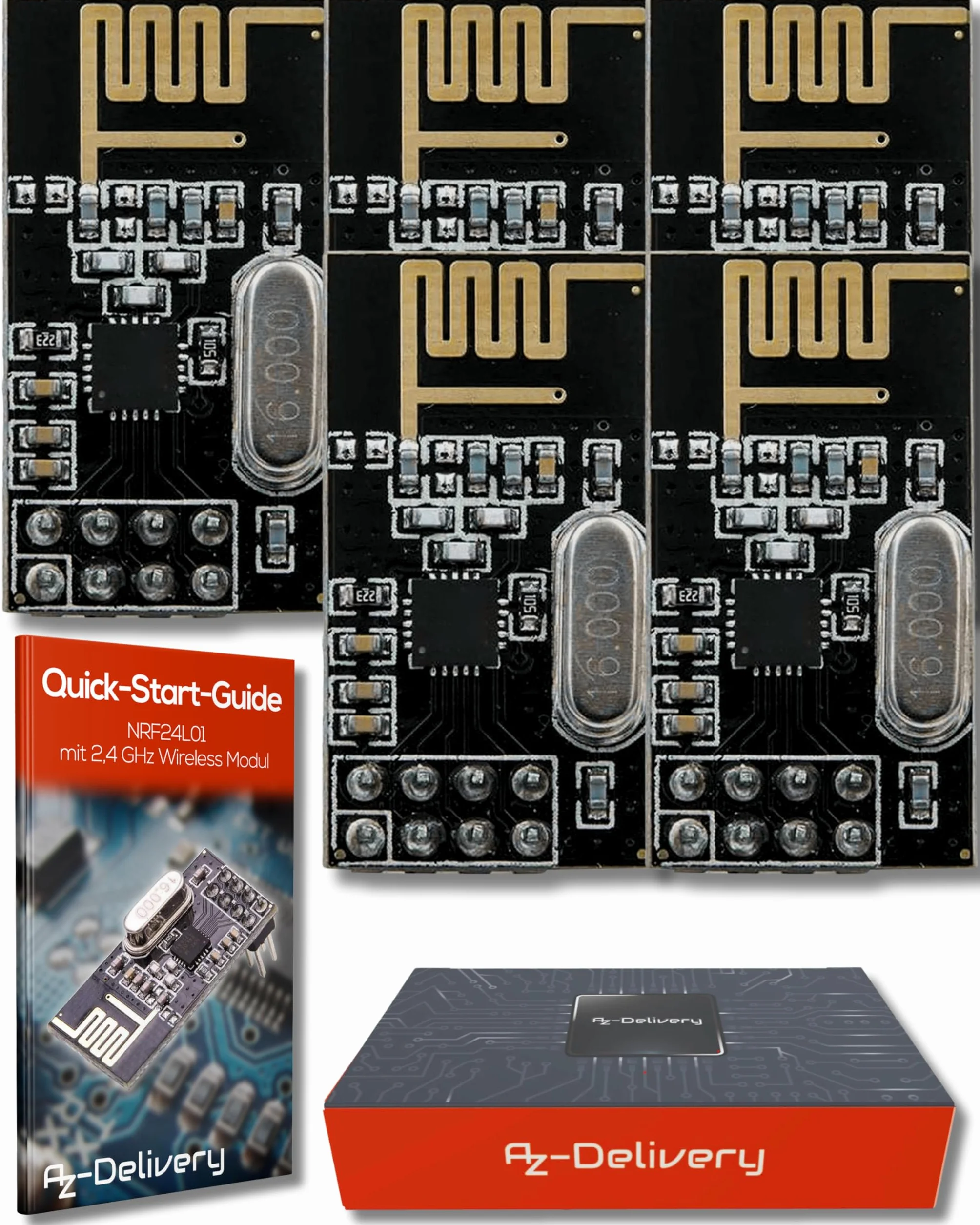 AZDelivery NRF24L01 2,4 GHz Moduł bezprzewodowy kompatybilny z Arduino Raspberry Pi
