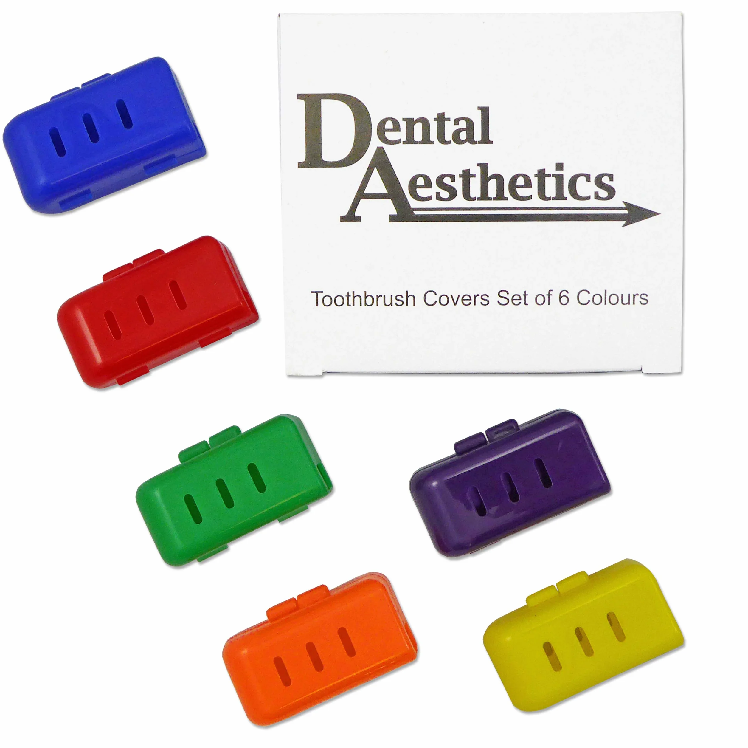Dental Aesthetics Pokrowiec na szczoteczki do zębów (zestaw 6 kolorów) ~ Etui na szczoteczki do zębów dla dorosłych