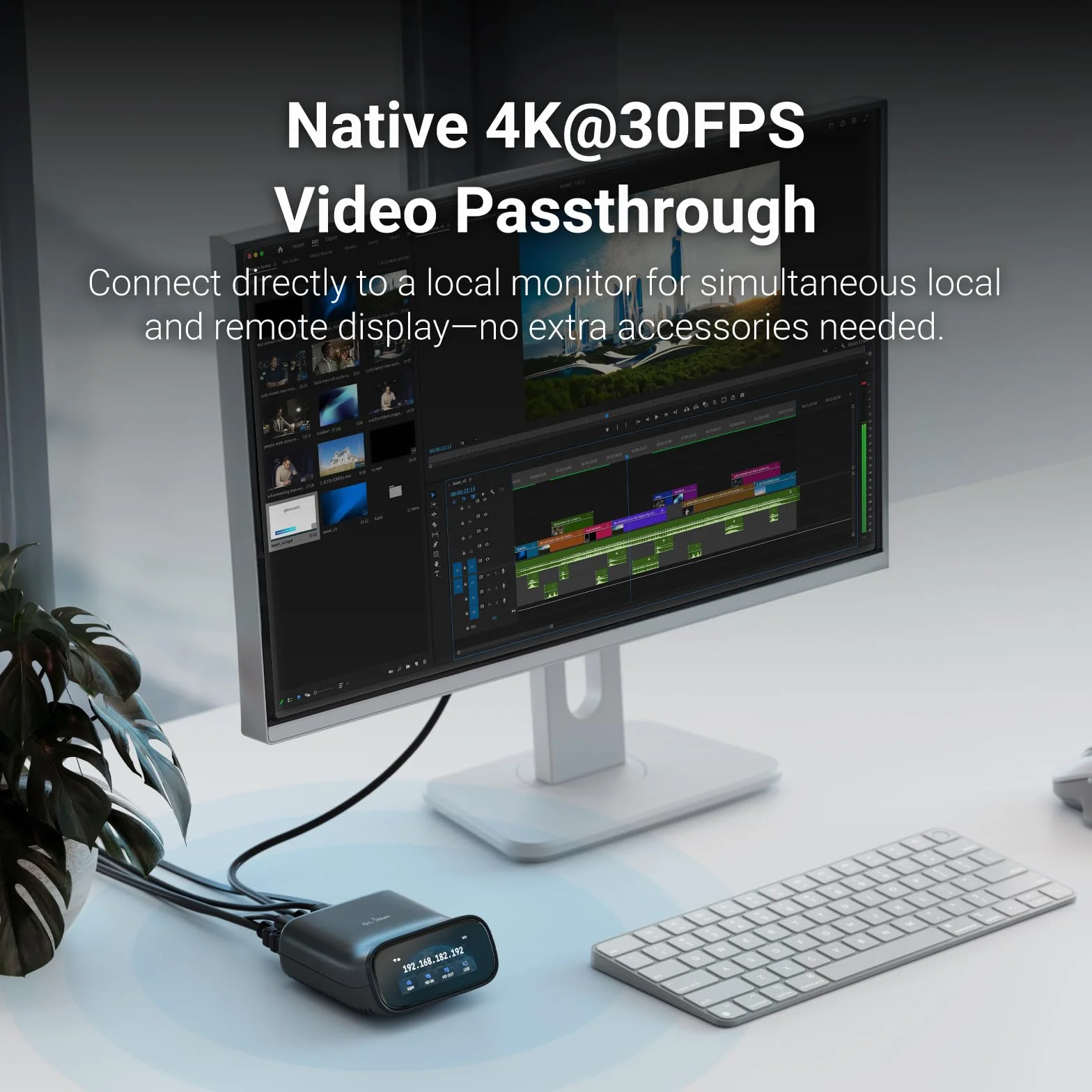 GL.iNet Comet Pro GL-RM10 Remote KVM Over Wi-Fi, Dual Band Wi-Fi 6, 4K@30FPS Passthrough, Touchscreen, 32GB eMMC