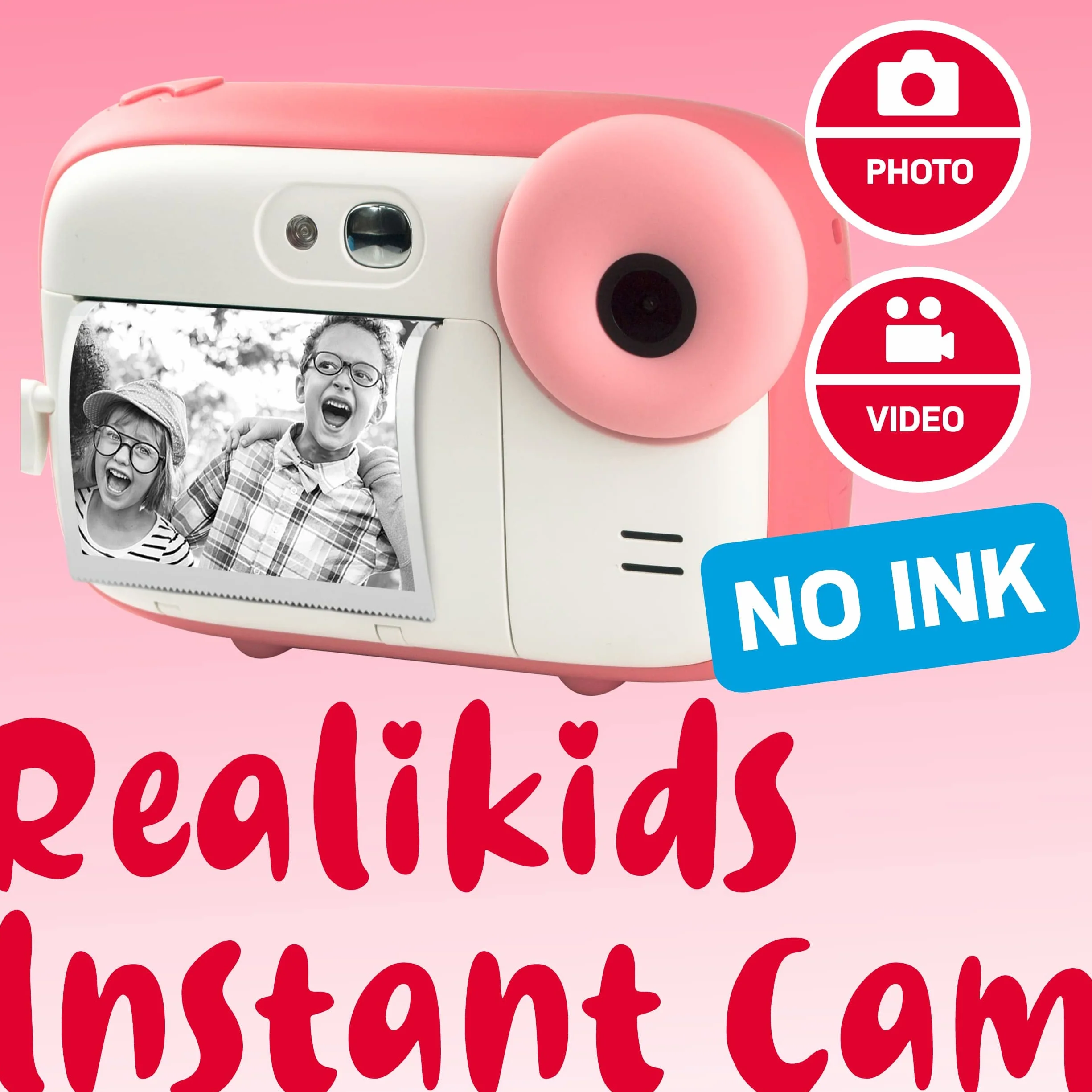 AGFA Photo Realikids Instant Cam ATP3WH Aparat Natychmiastowy dla Dzieci 2,4 Cala LCD Różowy
