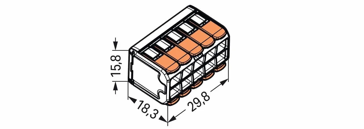 WAGO Zaciski łączące 221-420 | 10 przewodów, do 4 mm², kompaktowe złącza kablowe z dźwigniami do wszystkich rodzajów przewodów na całym świecie, potwierdzone bezpieczeństwo użytkowania, 5 sztuk