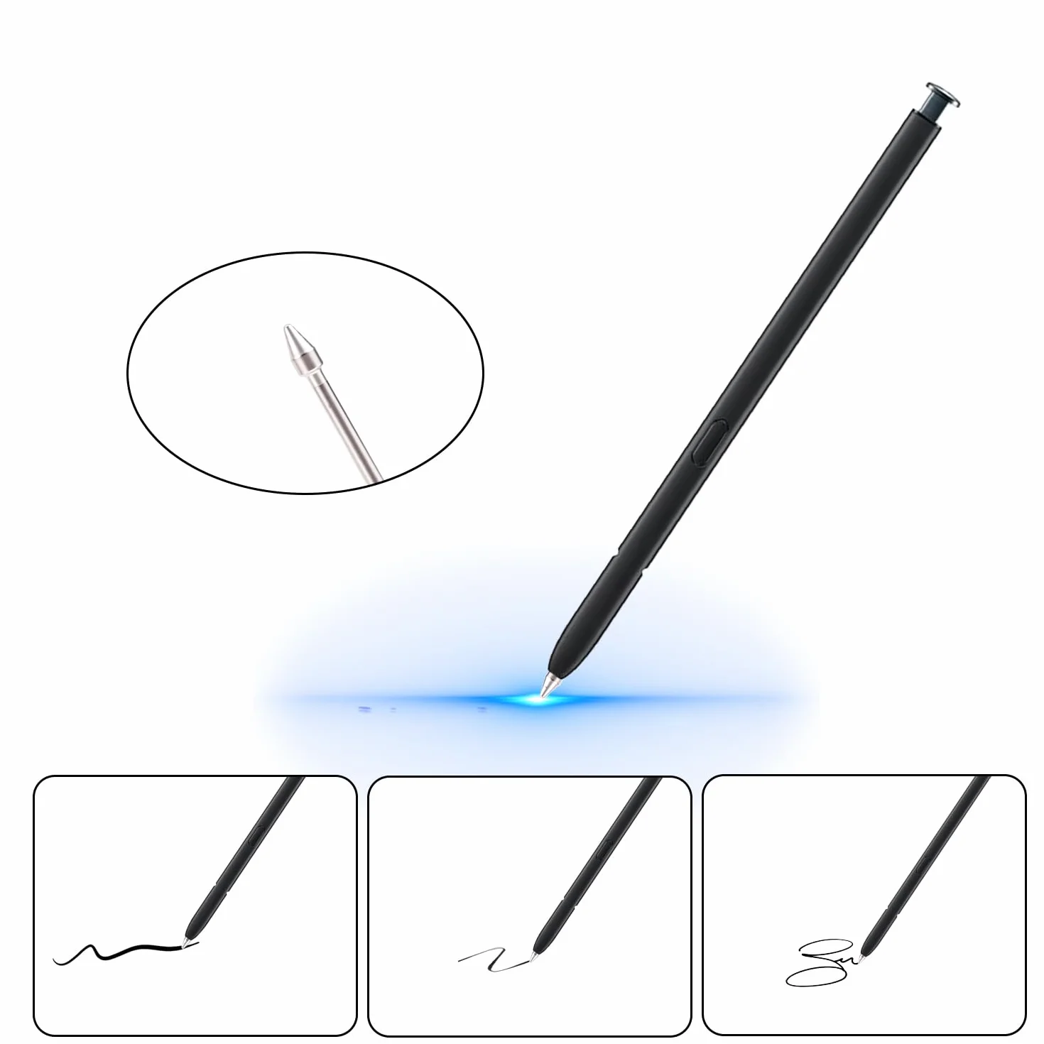Gosknor 3szt Wymiennych Końcówki do S Pen, Stalówki Rysika ze Stopu Tytanu z Klipsem do Samsung Galaxy Tab S24/S23/S22 Ultra/S9/S9 Ultra/S8/S7/S6 Lite