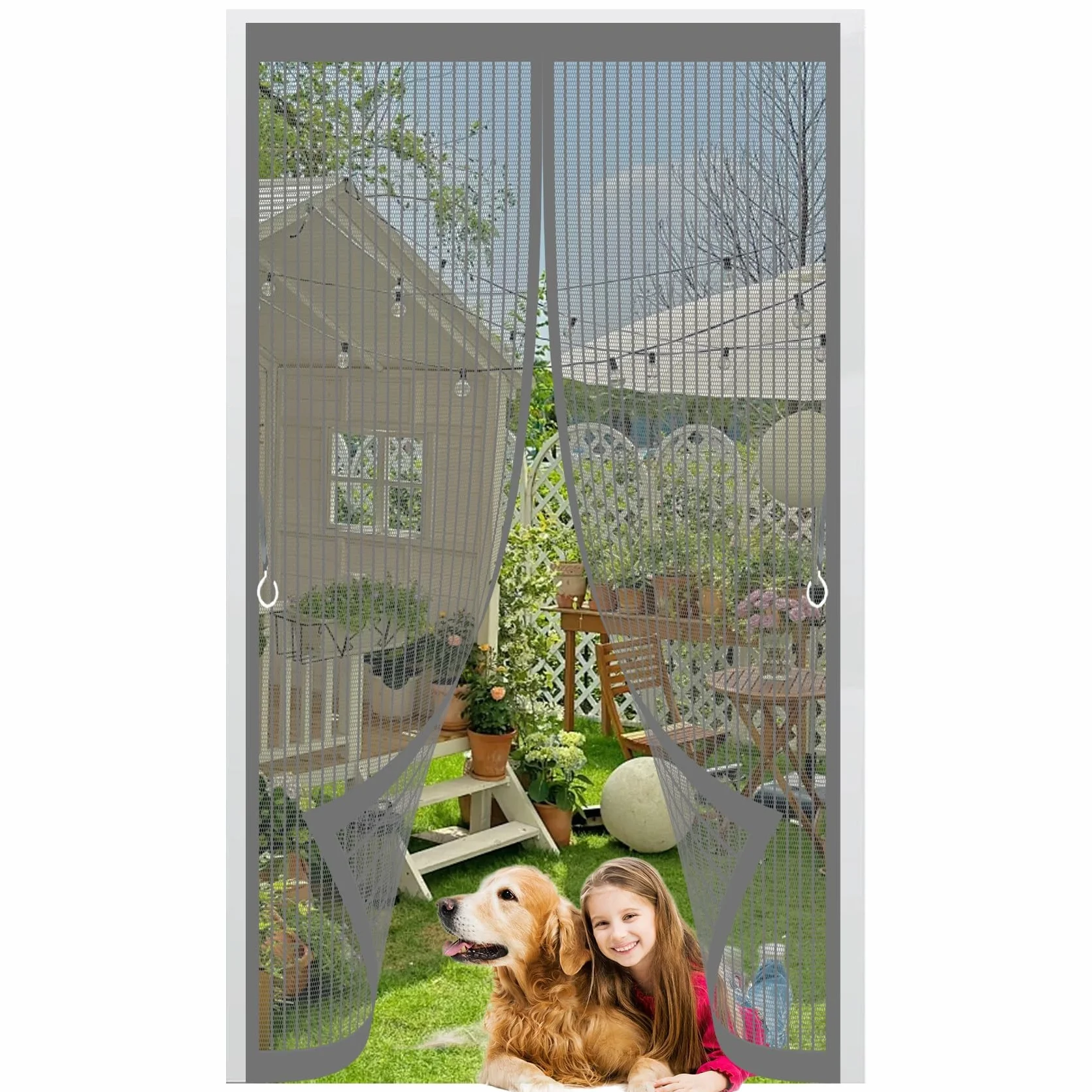 Moskitiery Do Drzwi 95 x 190 cm Silne Magnesy, Montaż Bez Wiercenia, Zamyka Się Automatycznie, Chroni Przed Muchami I Owadami Siatki Przeciw Owadom Do Balkonowych I Sypialni, Szary