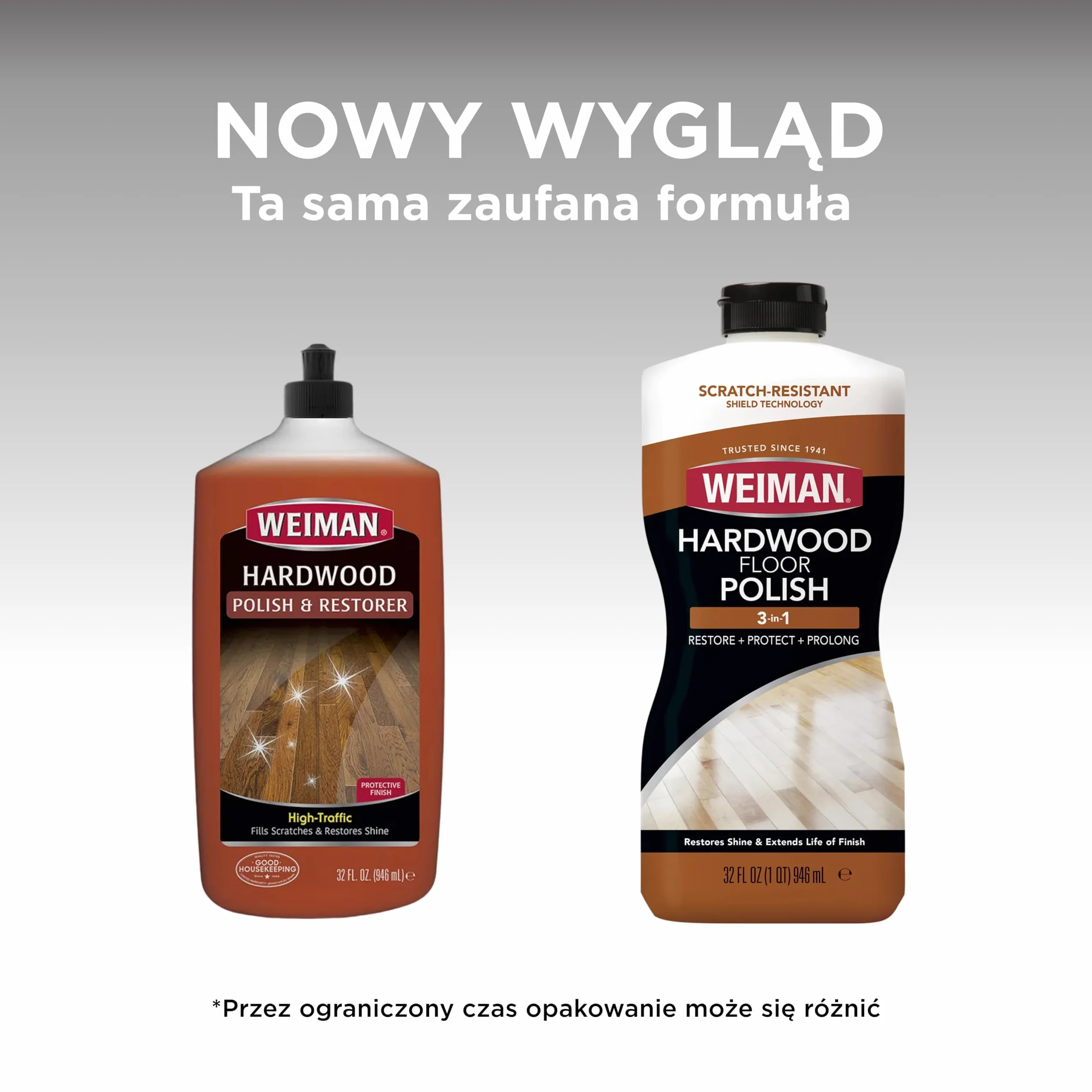 Weiman Hardwood Floor Polish and Restorer - Środek do czyszczenia i polerowania podłóg drewnianych - 946 ml - 2 sztuki