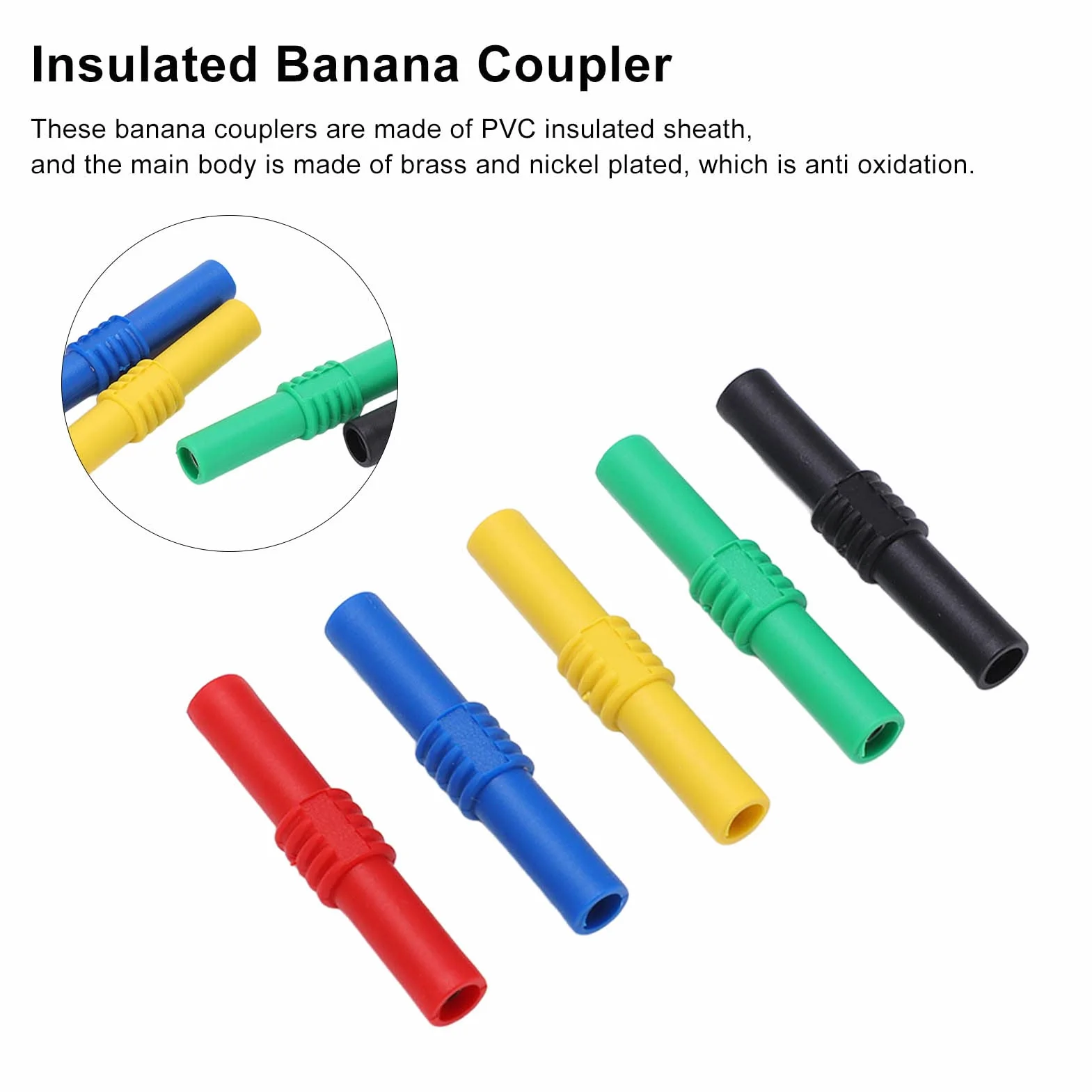 Izolowany łącznik Bananowy 4mm Gniazdo Żeńskie na Żeńskie Wtyki Bananowe Adapter Sondy Pomiarowej