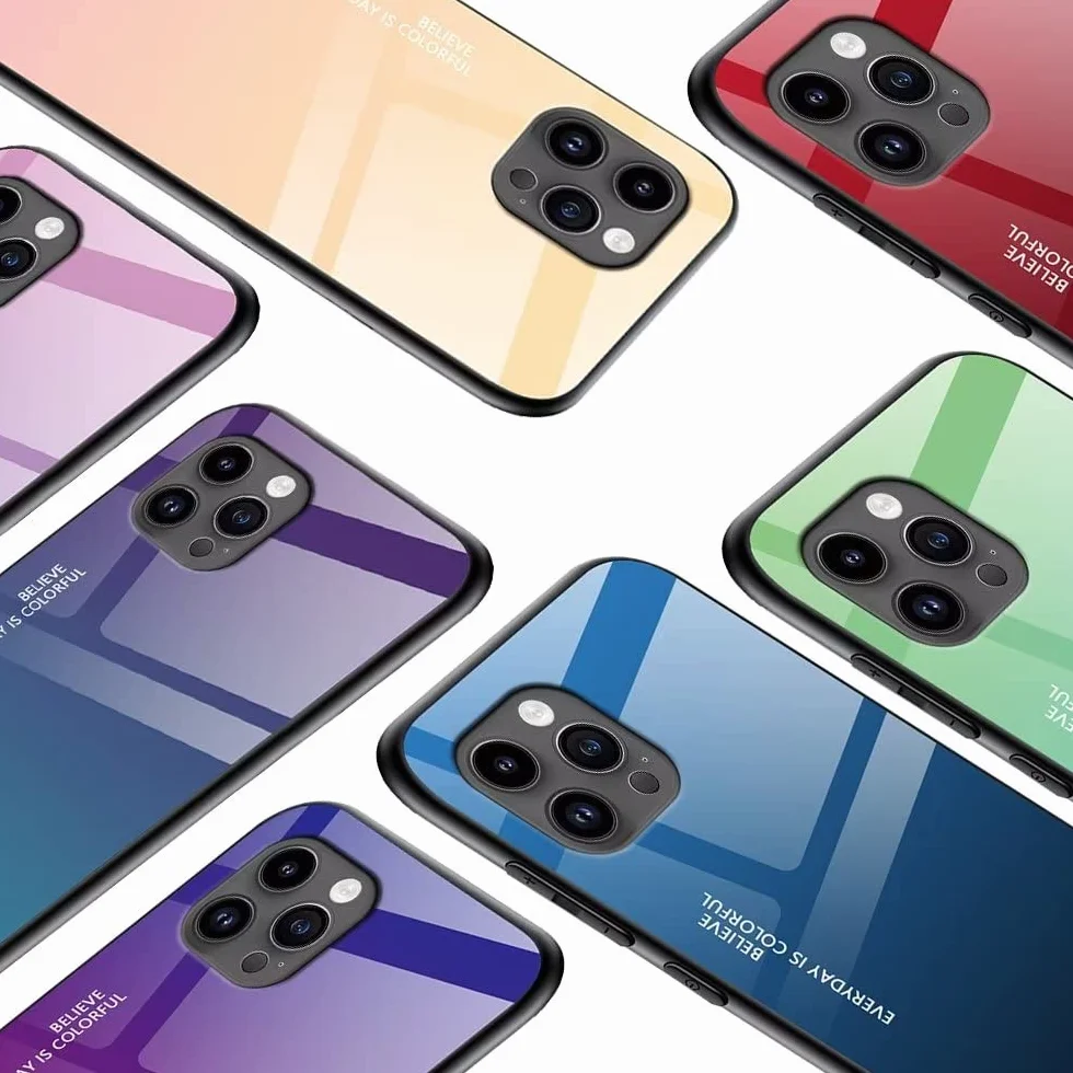 EASSGU Etui pasuje do Realme 11 Pro/Realme 11 Pro+ / Realme 11 ProPlus (6,7 cala), gradientowe szklane etui na telefon komórkowy przeciw upadkowi i zadrapaniom - czerwony czarny