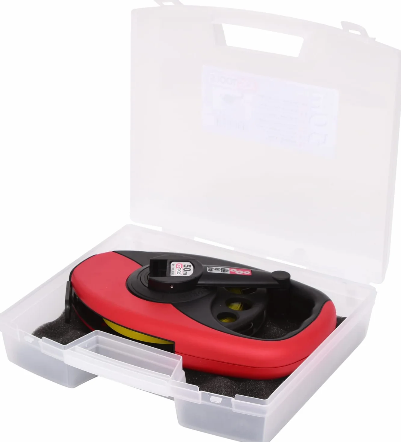 KS Tools 300.0056 Ramowa tasma zwijana z zólta taśmą stalową 50m, obudowa z tworzywa sztucznego