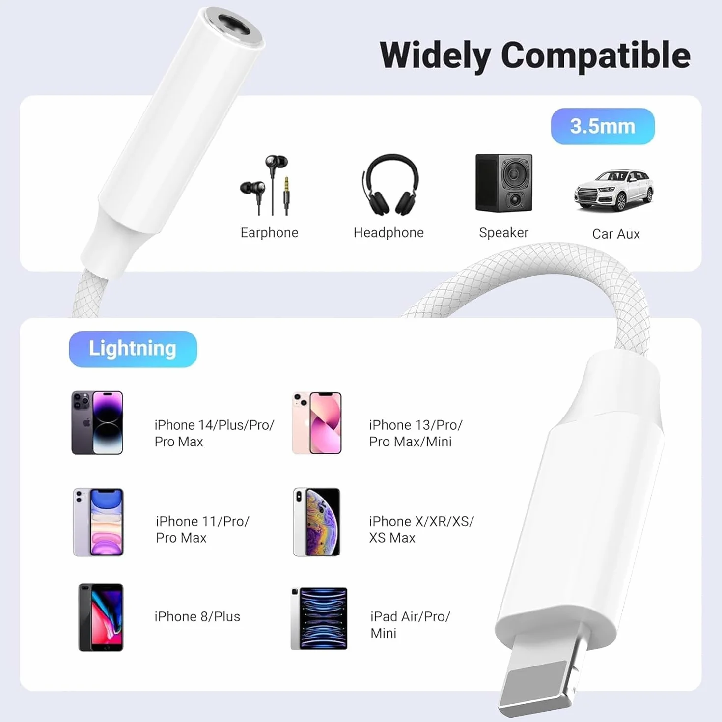 Oliveria i-Phone słuchawkowy adapter, 2 sztuki, Lightning Jack