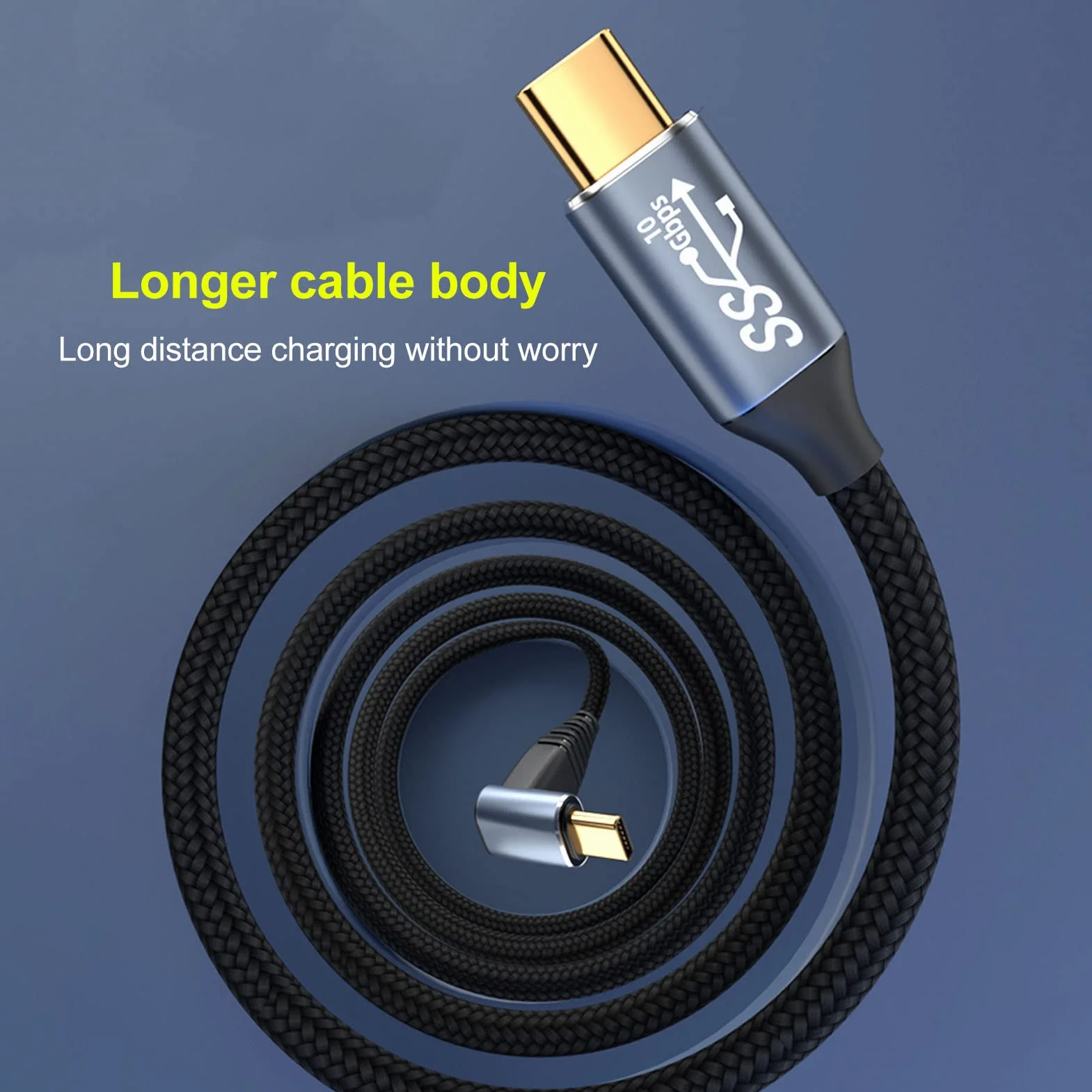Kabel USB C na USB C 90 Stopni 100 W Kątowy Typ C PD Szybkie ładowanie 4K 60Hz USB 3.2 Gen2 150 cm