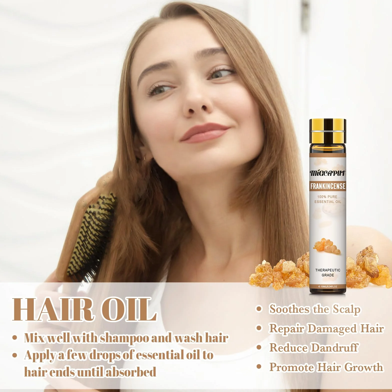 MIGCAPUT Olejek Eteryczny z Kadzidłowca 2 x 10ML, 100% Naturalny Olejki Aromaterapeutyczny Klasy Terapeutycznej, Zestaw Olejków Eterycznych do Dyfuzora Nawilżacza, SPA, Masażu, Mydła